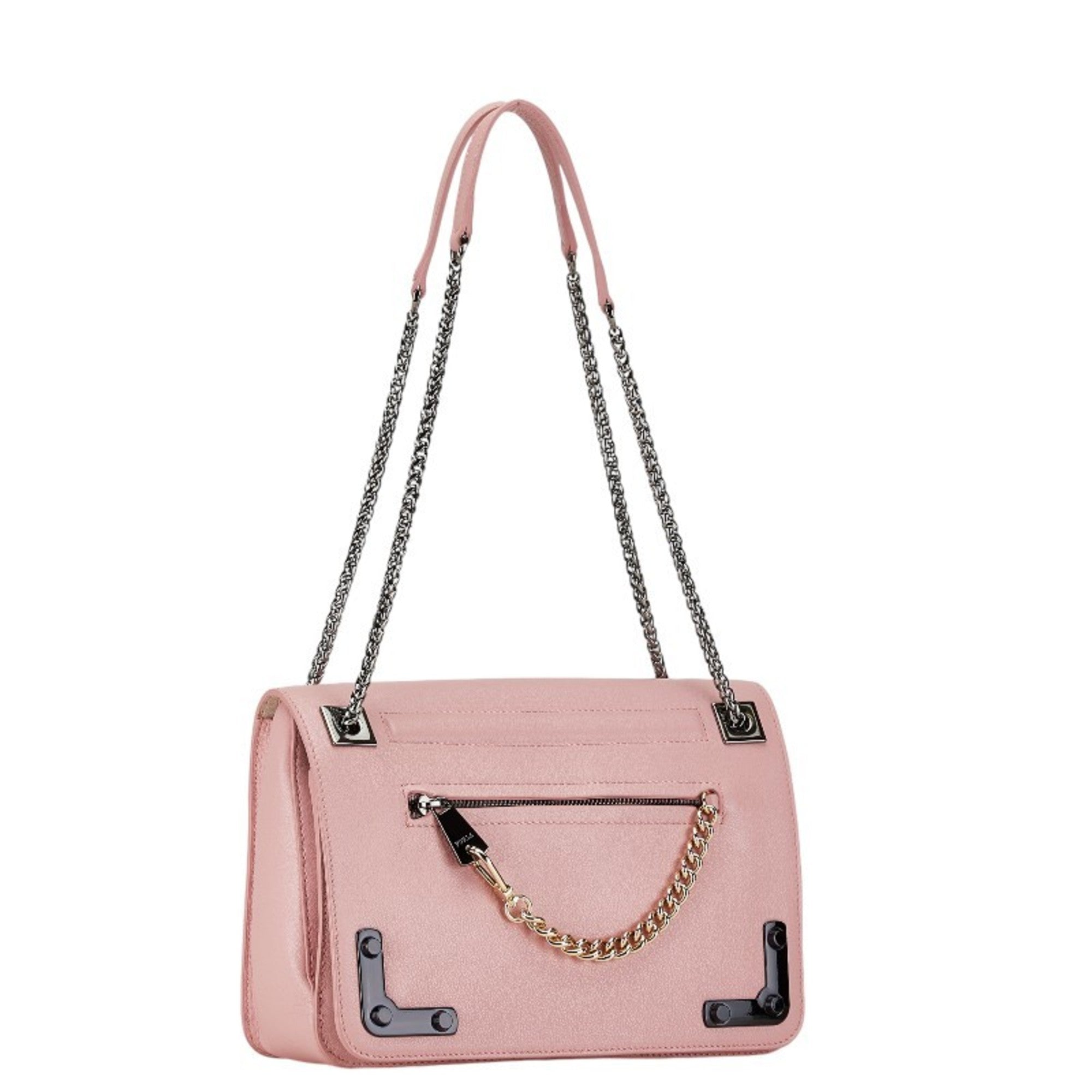 Furla Pink Leather Handbag Shoulder Bag (Pre-Owned)