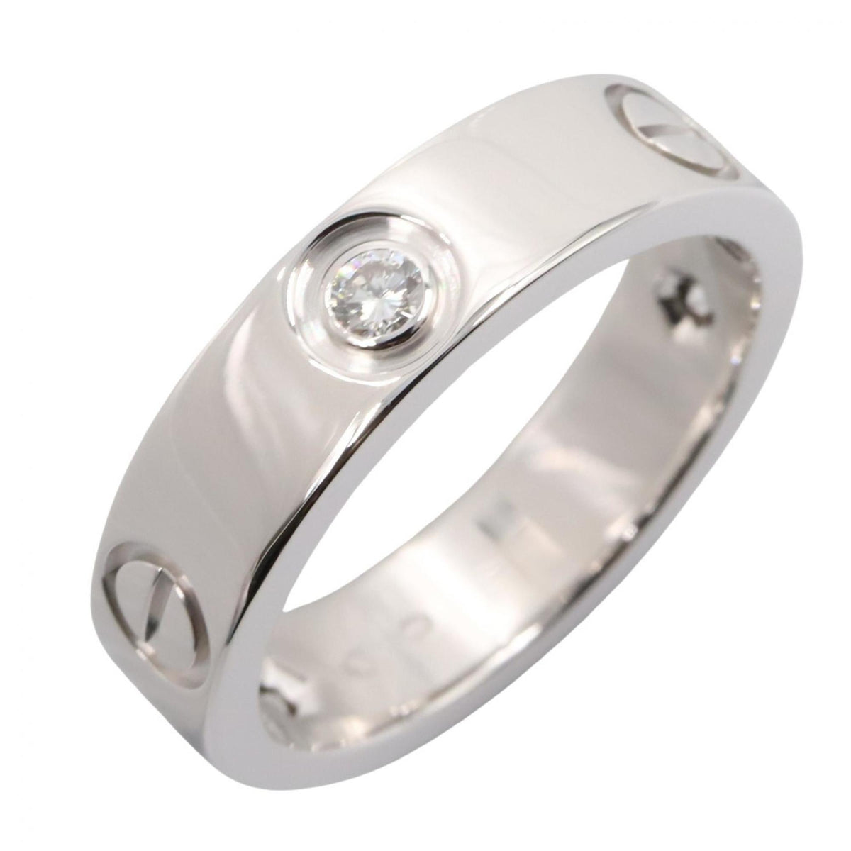 Cartier Silver Clear White Gold (18K) Band Ring (Pre-Owned)