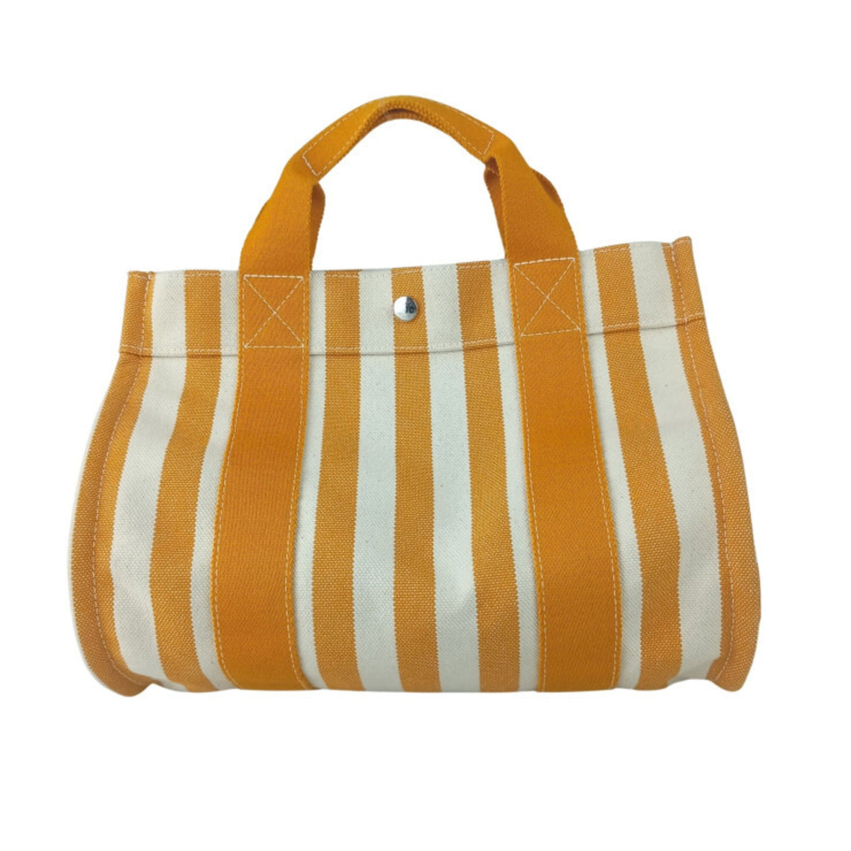 Hermes Natural Orange Canvas Handbag Pouch Tote Bag (Pre-Owned)