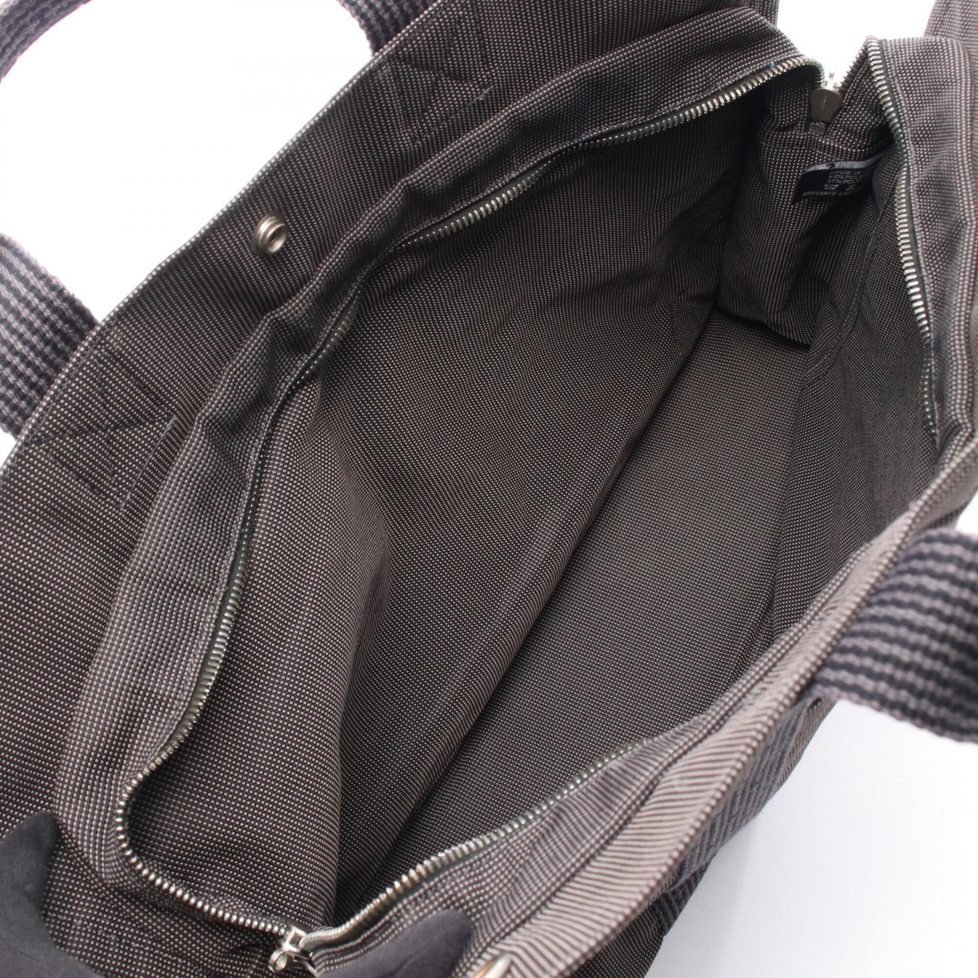 Hermes Gray Canvas Handbag Tote Bag (Pre-Owned)