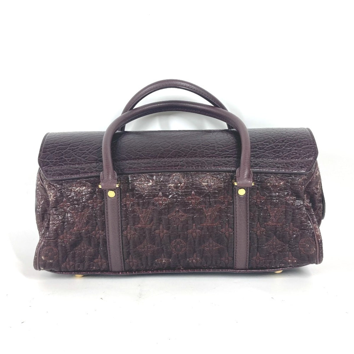 Louis Vuitton Purple Coated Canvas Leather Handbag Tote Bag (Pre-Owned)