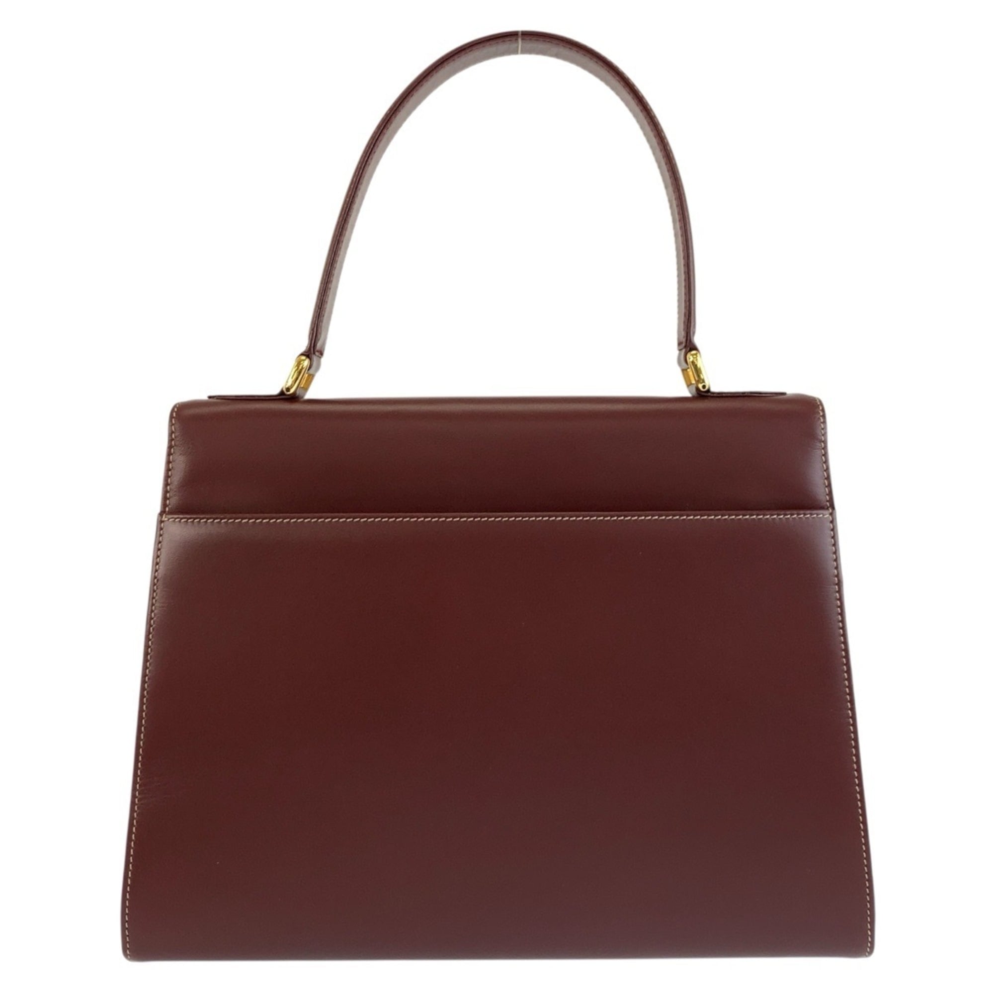 Cartier Bordeaux Leather Handbag (Pre-Owned)