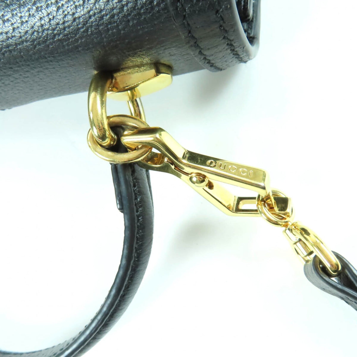 Gucci Black Leather Handbag Shoulder Bag (Pre-Owned)