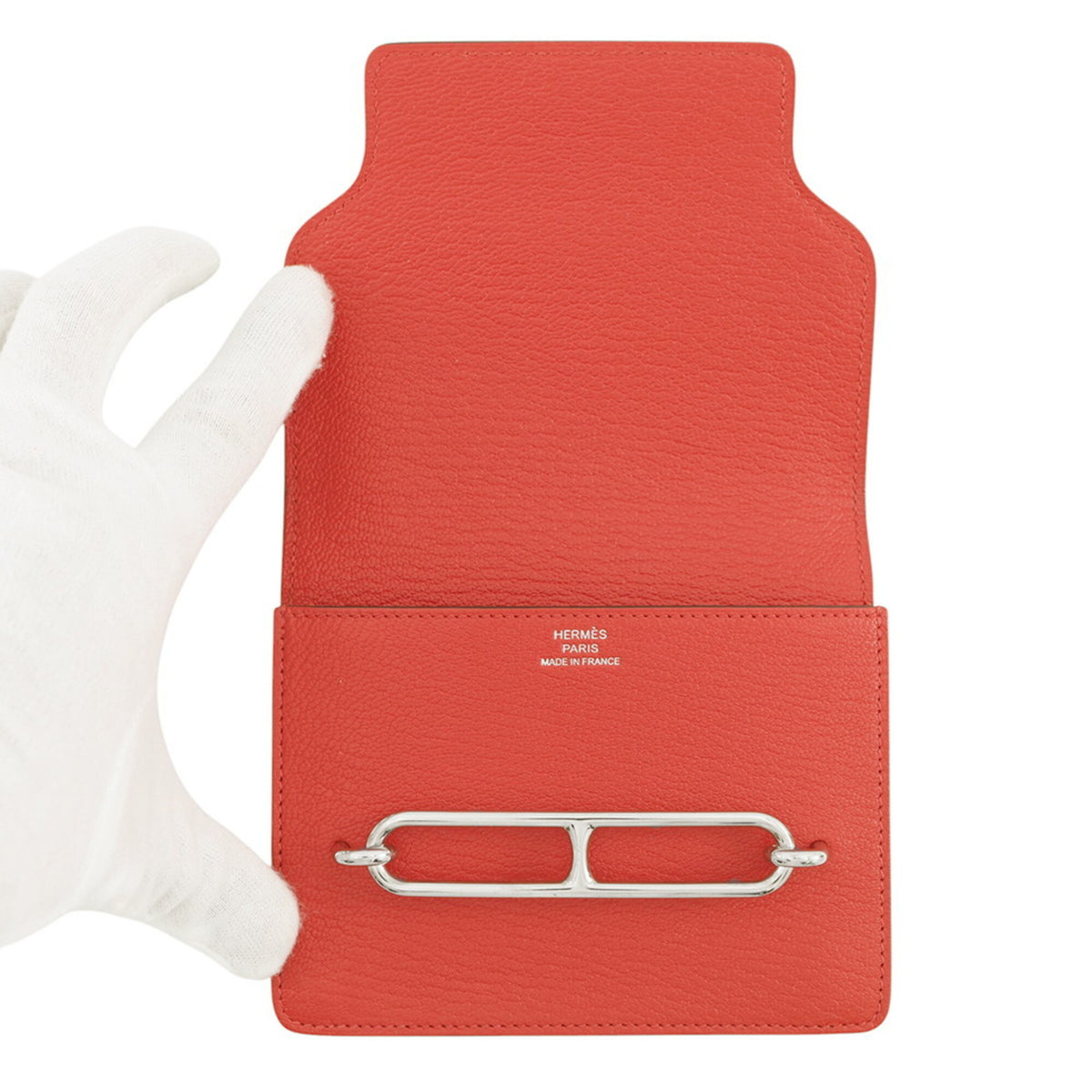 Hermes Red Color Chevre Myzore Leather Wallet (Bi-Fold) (Pre-Owned)