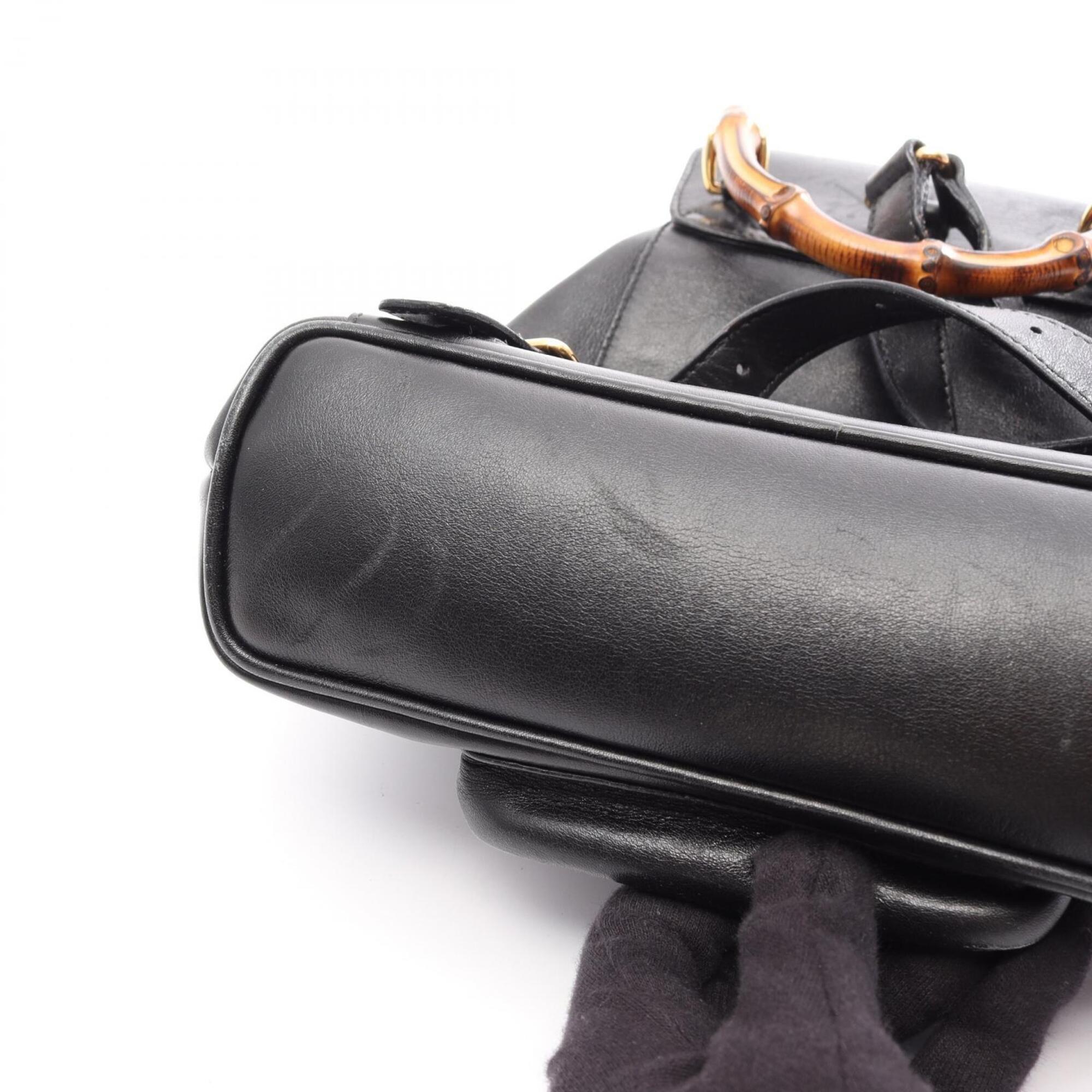 Gucci Black Leather Backpack Handbag (Pre-Owned)