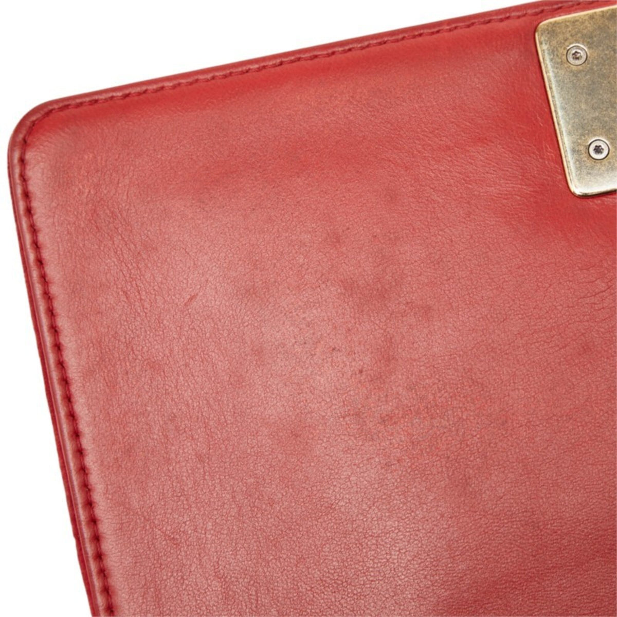 Chanel Red Color Leather Shoulder Bag (Pre-Owned)