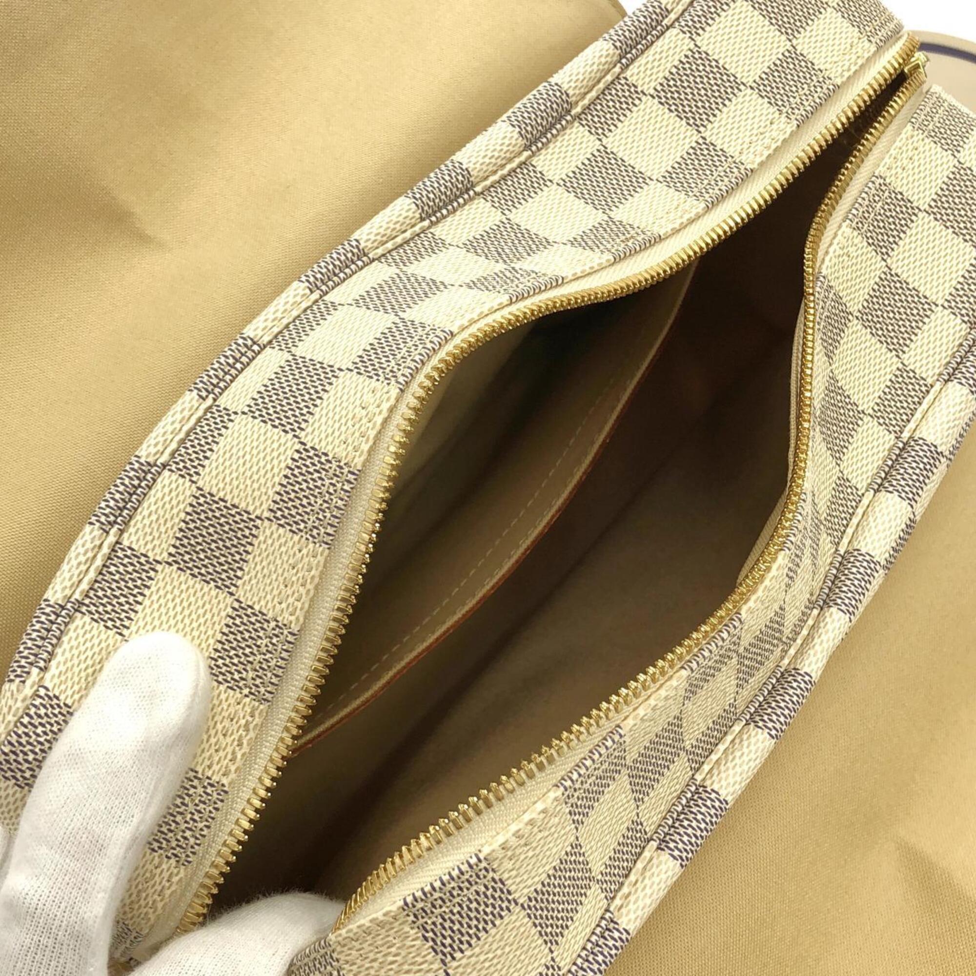 Louis Vuitton Azur Gold White Coated Canvas Shoulder Bag (Pre-Owned)