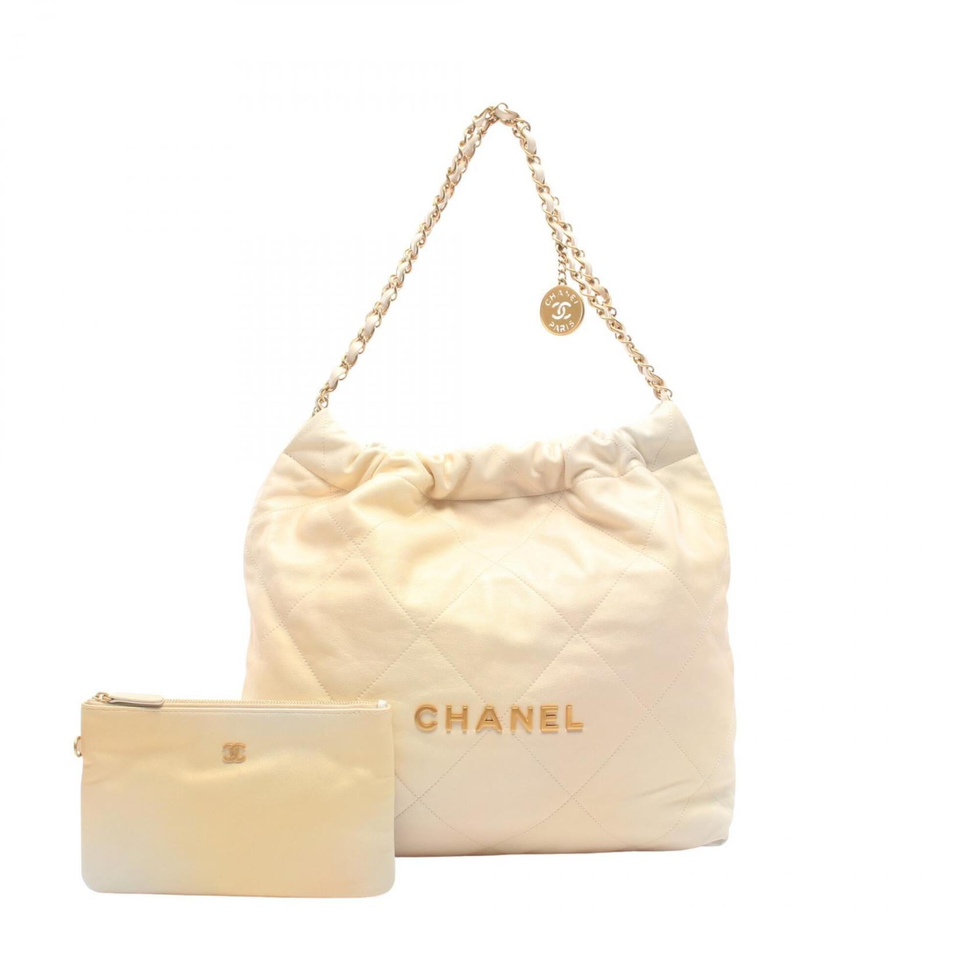 Chanel Ivory White Leather Handbag Shoulder Bag (Pre-Owned)