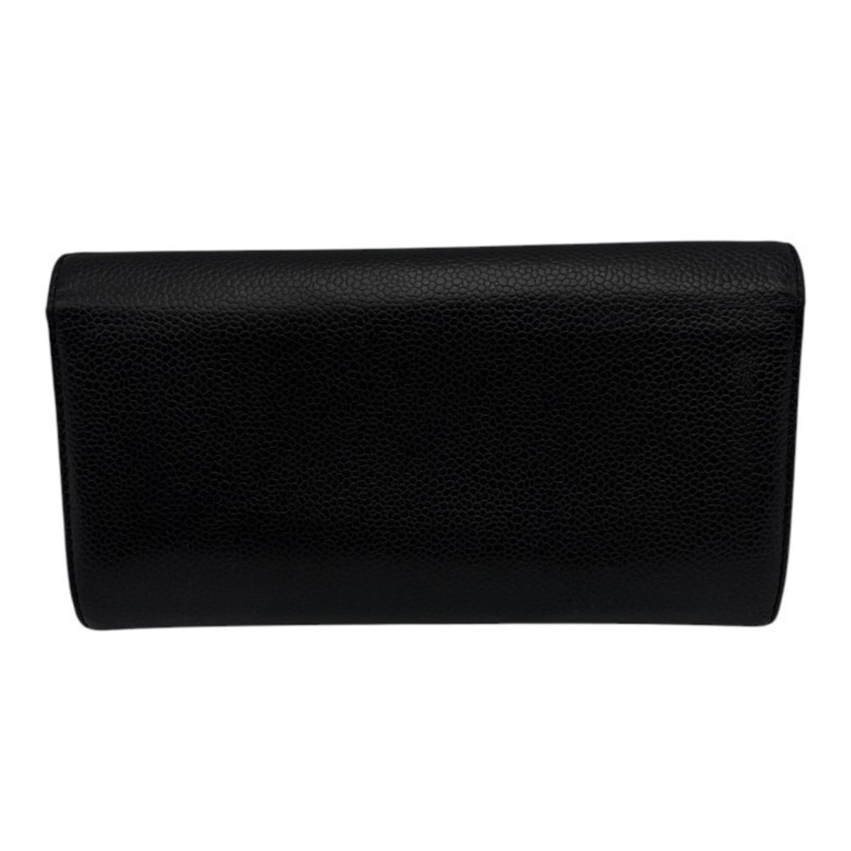 Chanel Black Leather Long Wallet (Bi-Fold) (Pre-Owned)