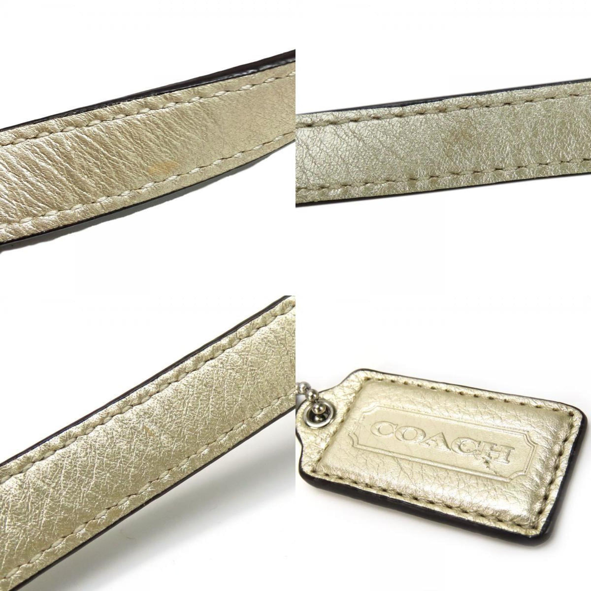 Coach Champagne Gold Leather Pochette Shoulder Bag (Pre-Owned)
