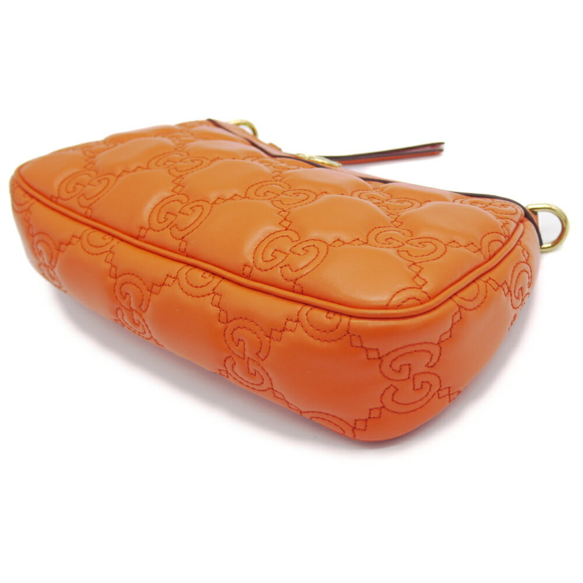 Gucci Orange Leather Handbag Shoulder Bag (Pre-Owned)