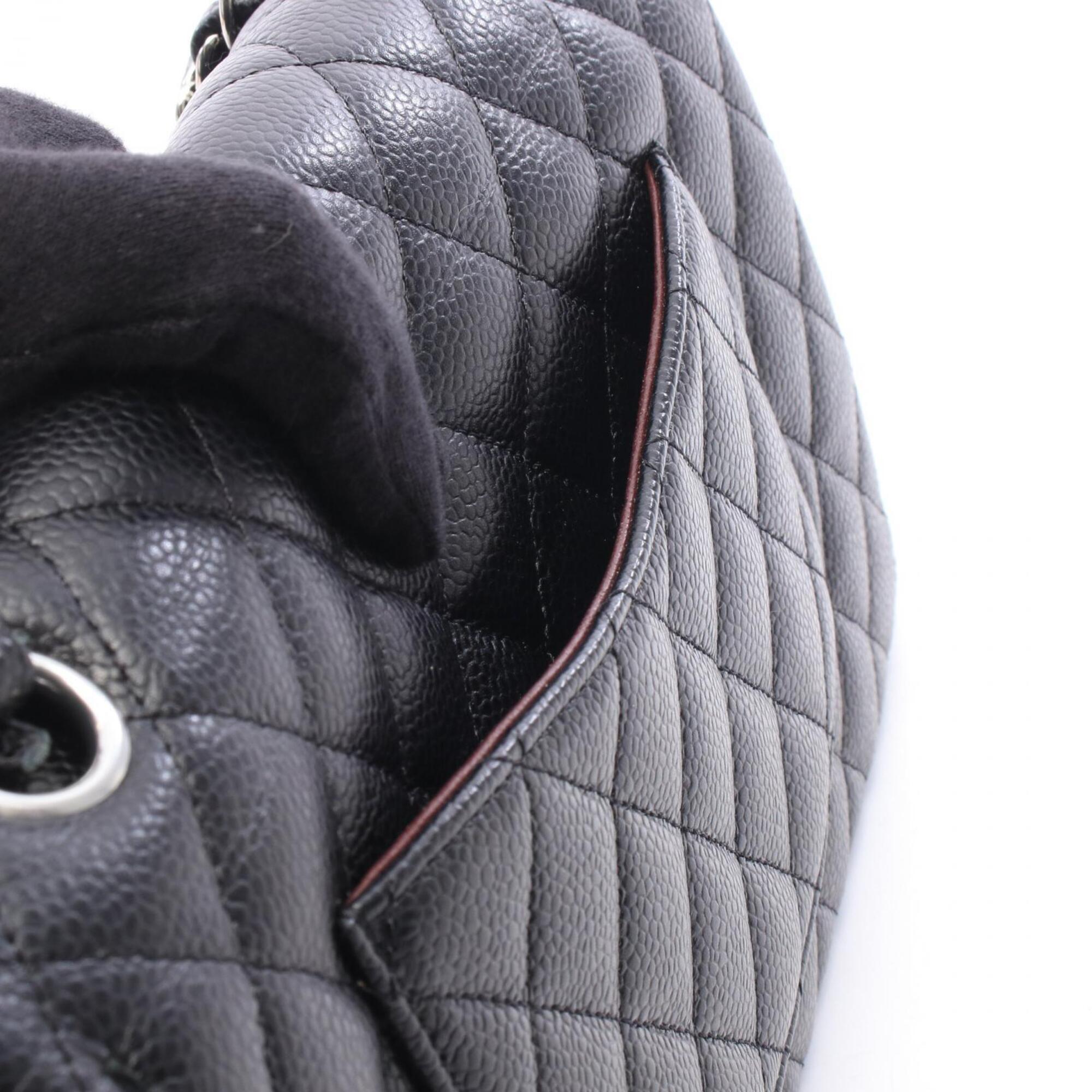 Chanel Black Grained Calfskin Handbag Shoulder Bag (Pre-Owned)