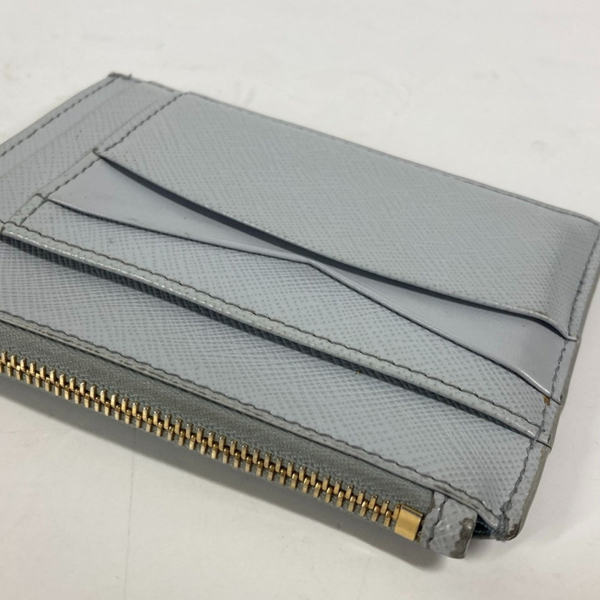 Prada Blue Saffiano Metal Coin Purse/Coin Case (Pre-Owned)