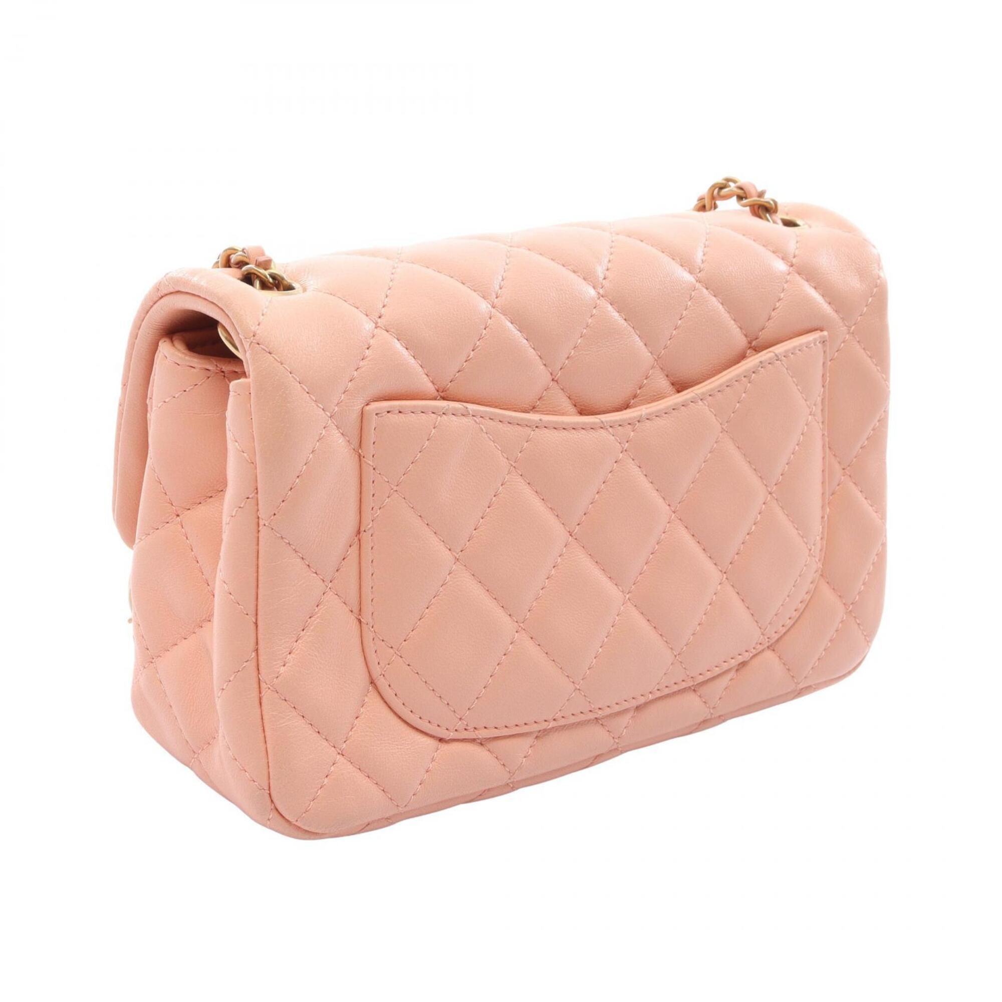 Chanel Pink Leather Handbag Shoulder Bag (Pre-Owned)