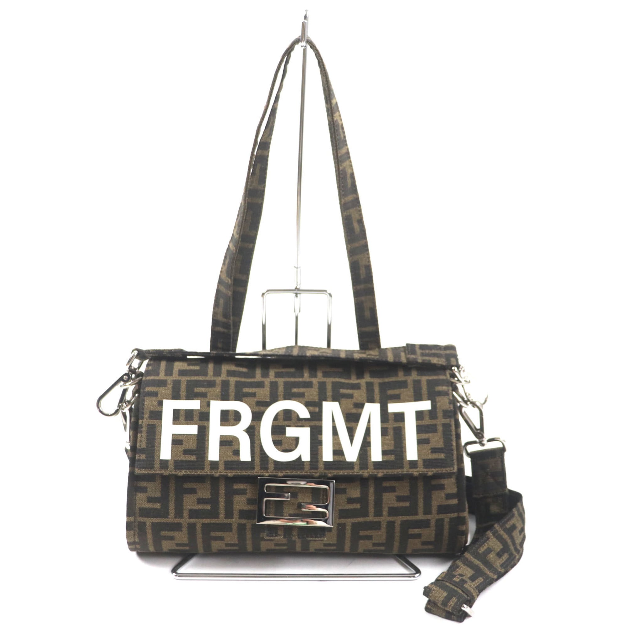 Fendi Brown Canvas Shoulder Bag Tote Bag (Pre-Owned)