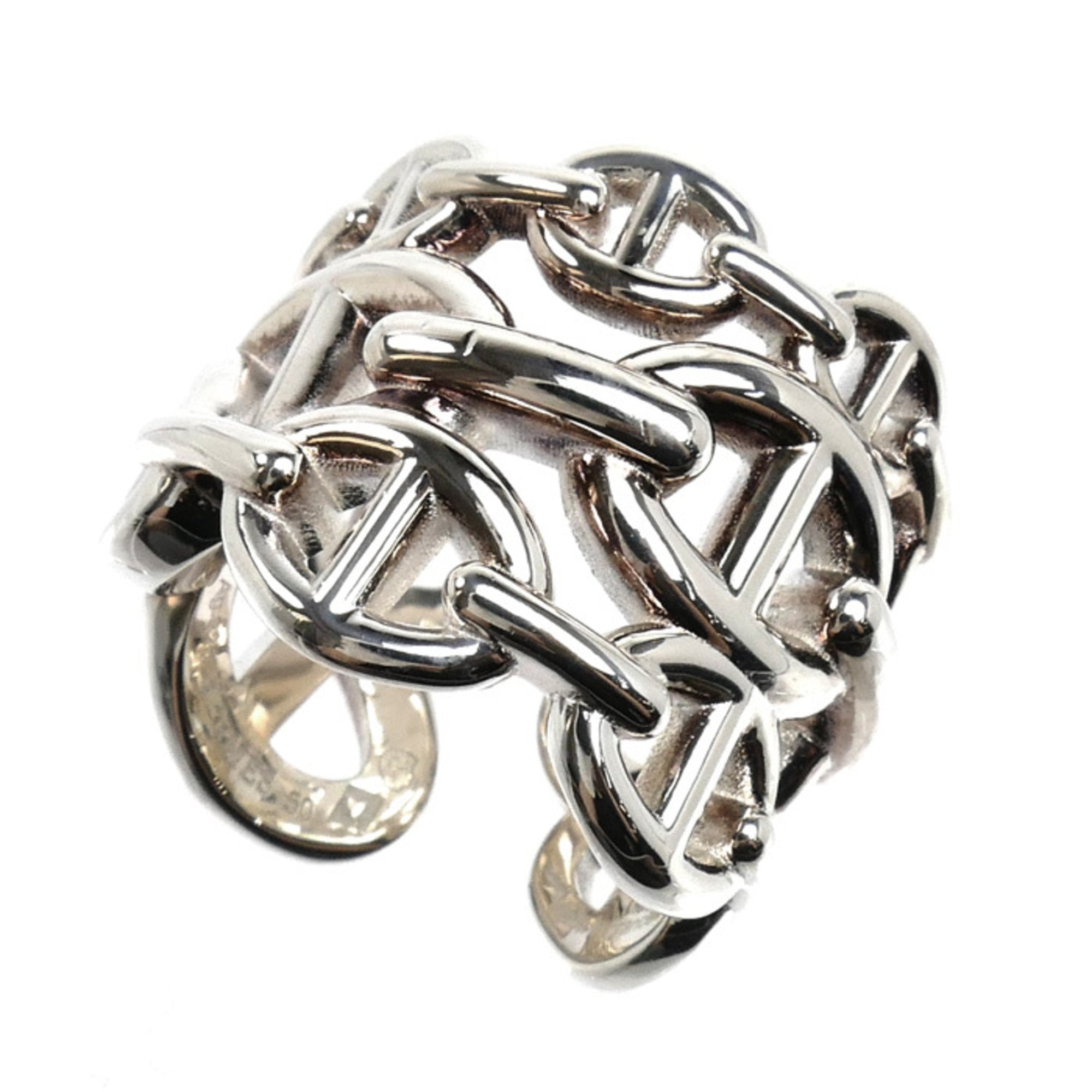 Hermes Silver 925 Band Ring (Pre-Owned)