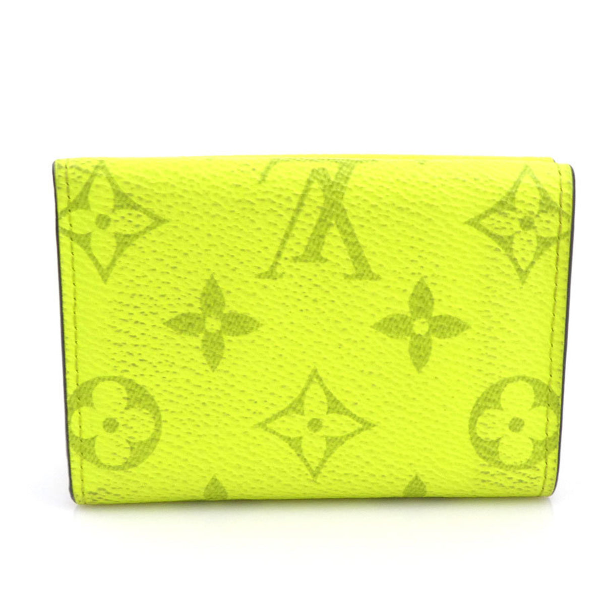 Louis Vuitton Green Yellow Pvc Leather Wallet (Tri-Fold) (Pre-Owned)
