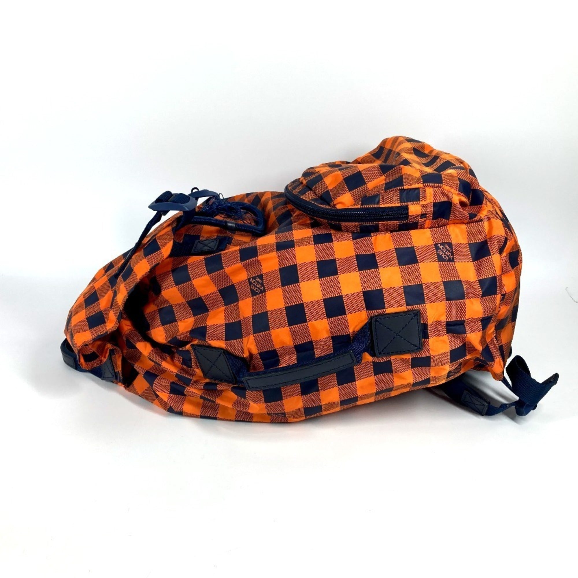 Louis Vuitton Damier Canvas Navy Orange Nylon Backpack (Pre-Owned)