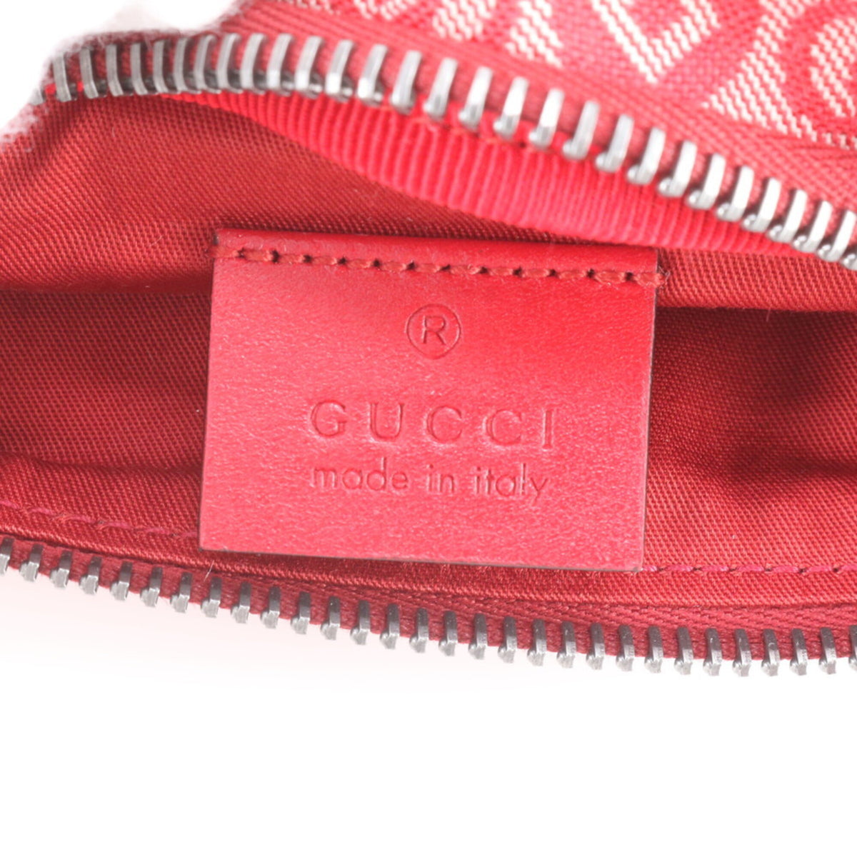 Gucci Navy Red Color Leather Canvas Pouch Shoulder Bag Sling Bag (Pre-Owned)