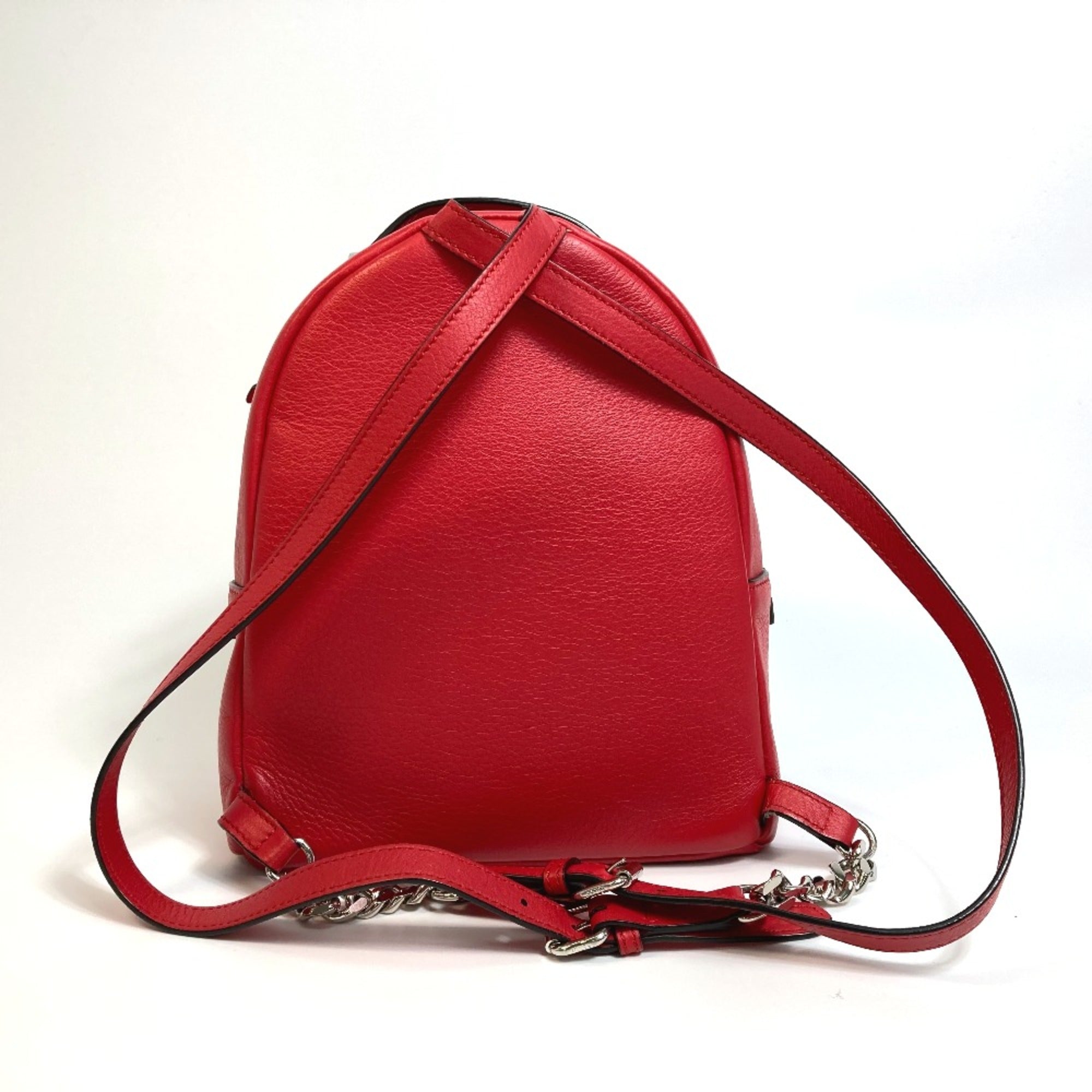 Fendi Red Leather Backpack (Pre-Owned)