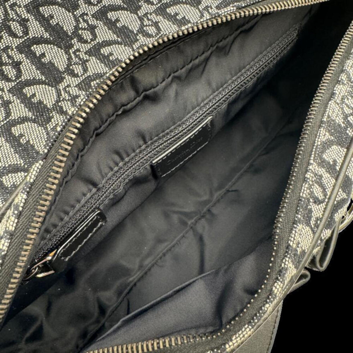 Christian Dior Trotter Black Canvas Shoulder Bag (Pre-Owned)