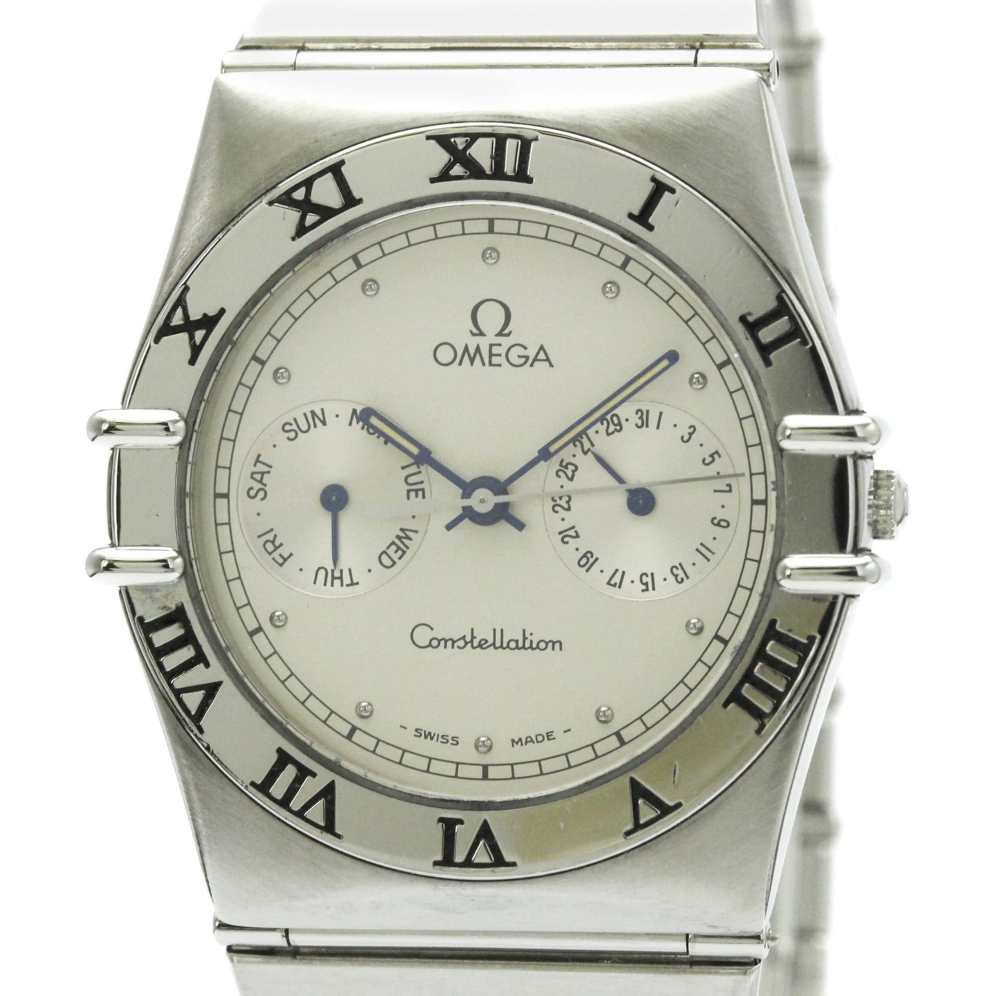 Omega Constellation Day Date Quartz Watch Stainless Steel Watch (Pre-Owned)