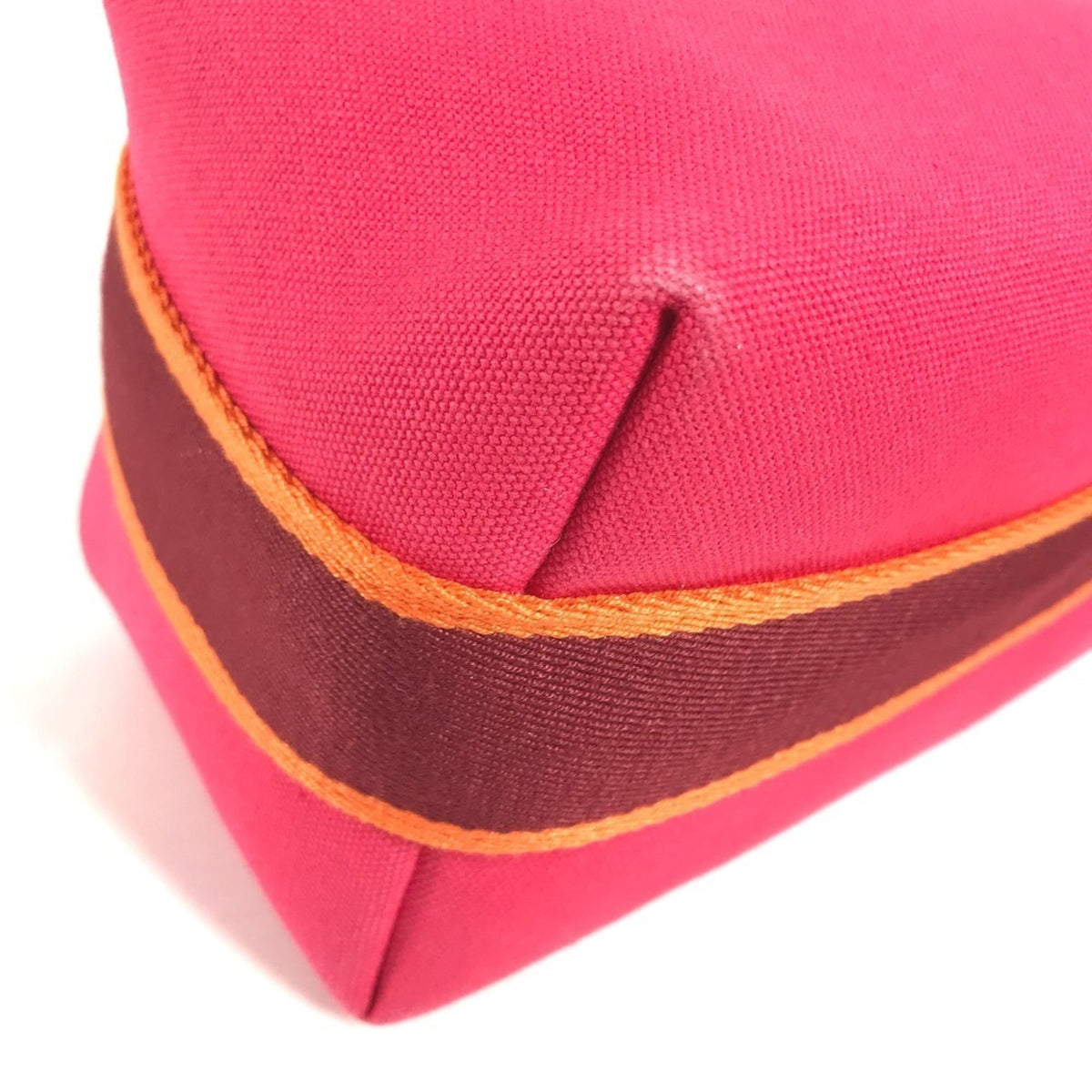 Hermes Pink Canvas Handbag Vanity Bag (Pre-Owned)