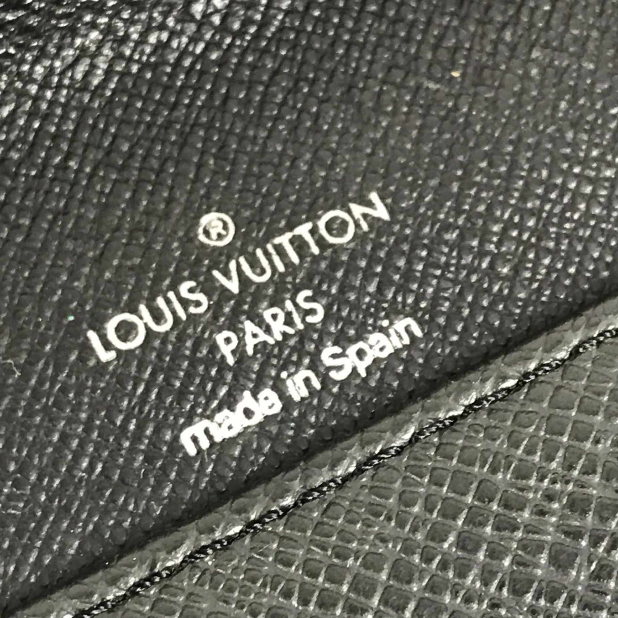 Louis Vuitton Ardoise Black Taiga Leather Clutch Bag Handbag Pouch (Pre-Owned)