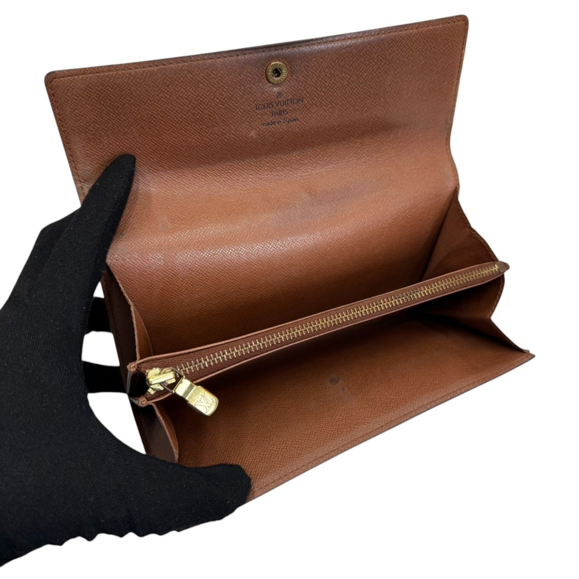 Louis Vuitton Brown Monogram Long Wallet (Bi-Fold) (Pre-Owned)