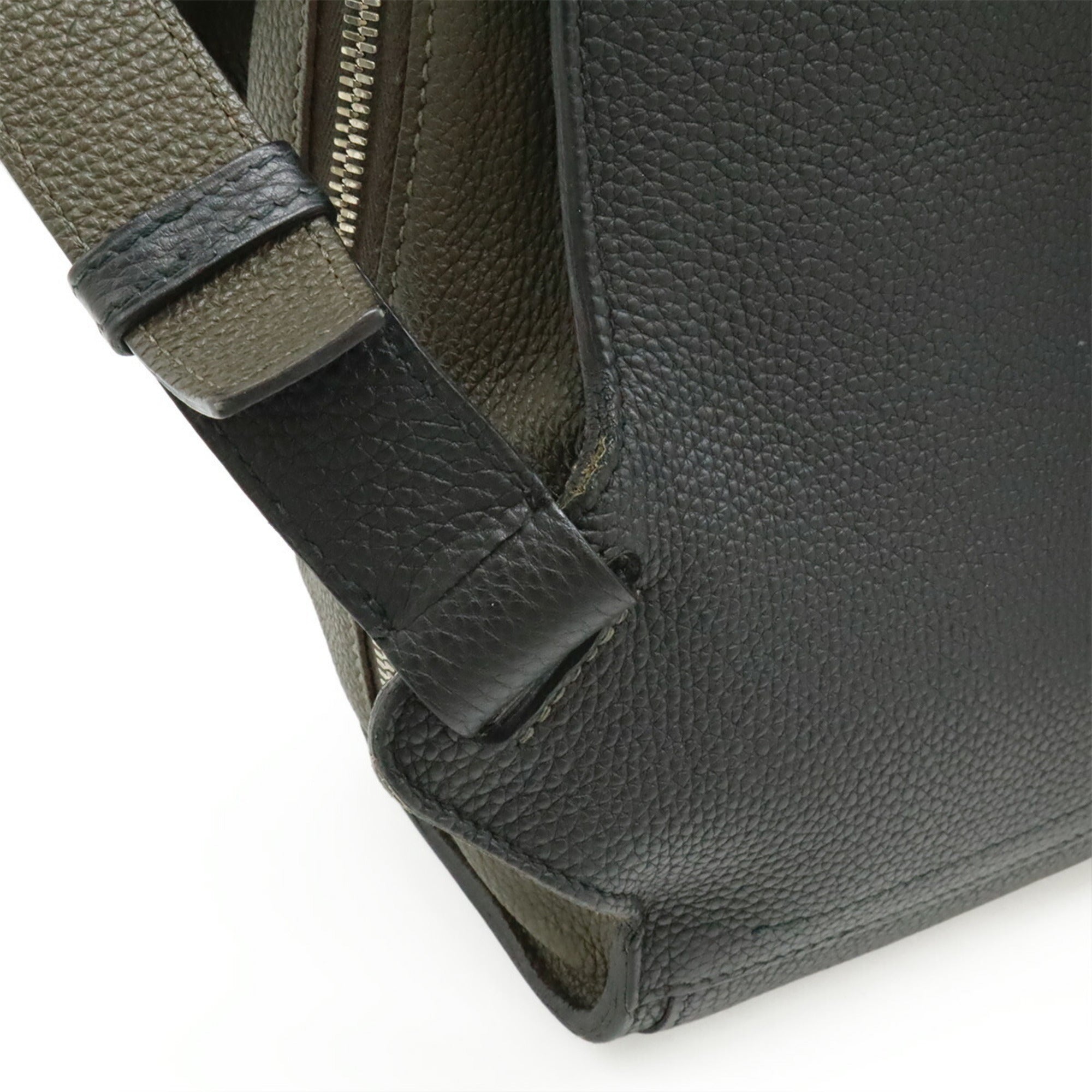 Hermes Black Vert Taurillon Clemence Leather Backpack (Pre-Owned)