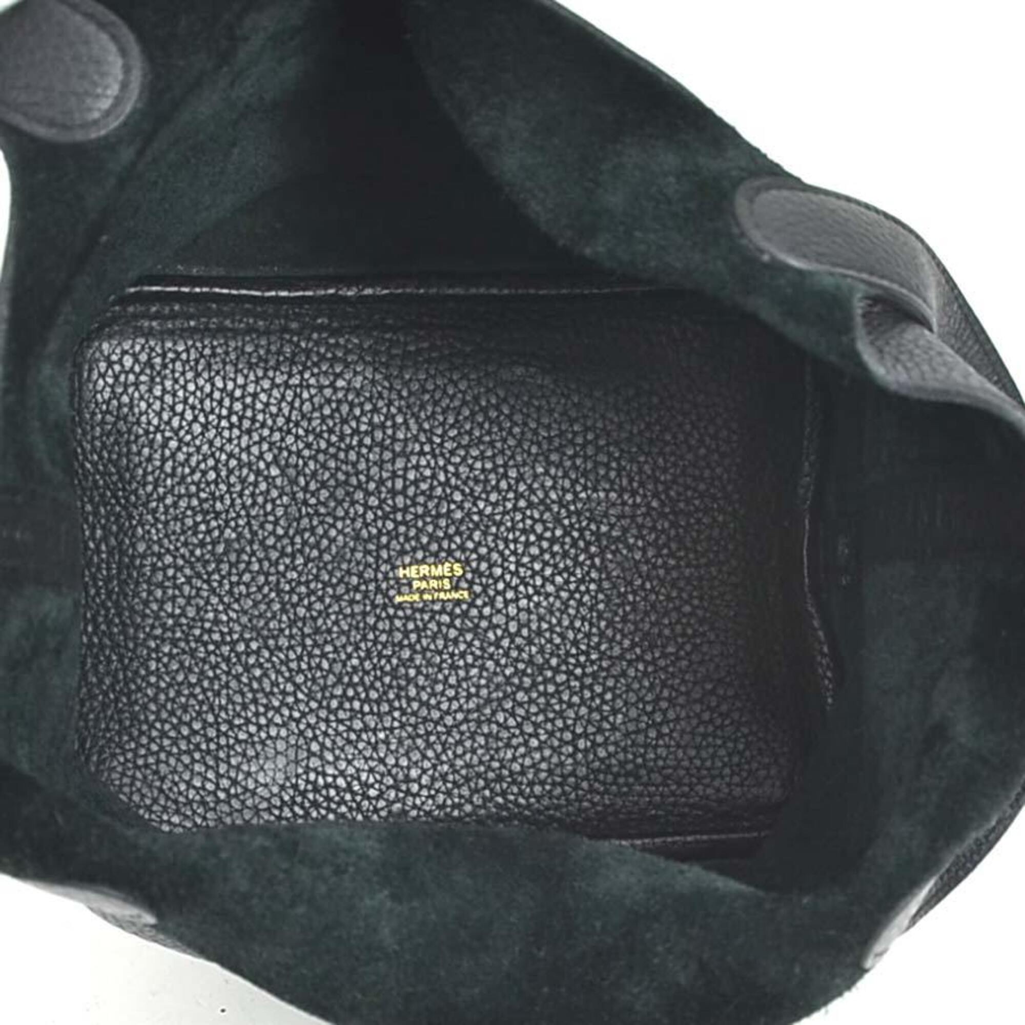 Hermes Black Taurillon Clemence Leather Handbag (Pre-Owned)