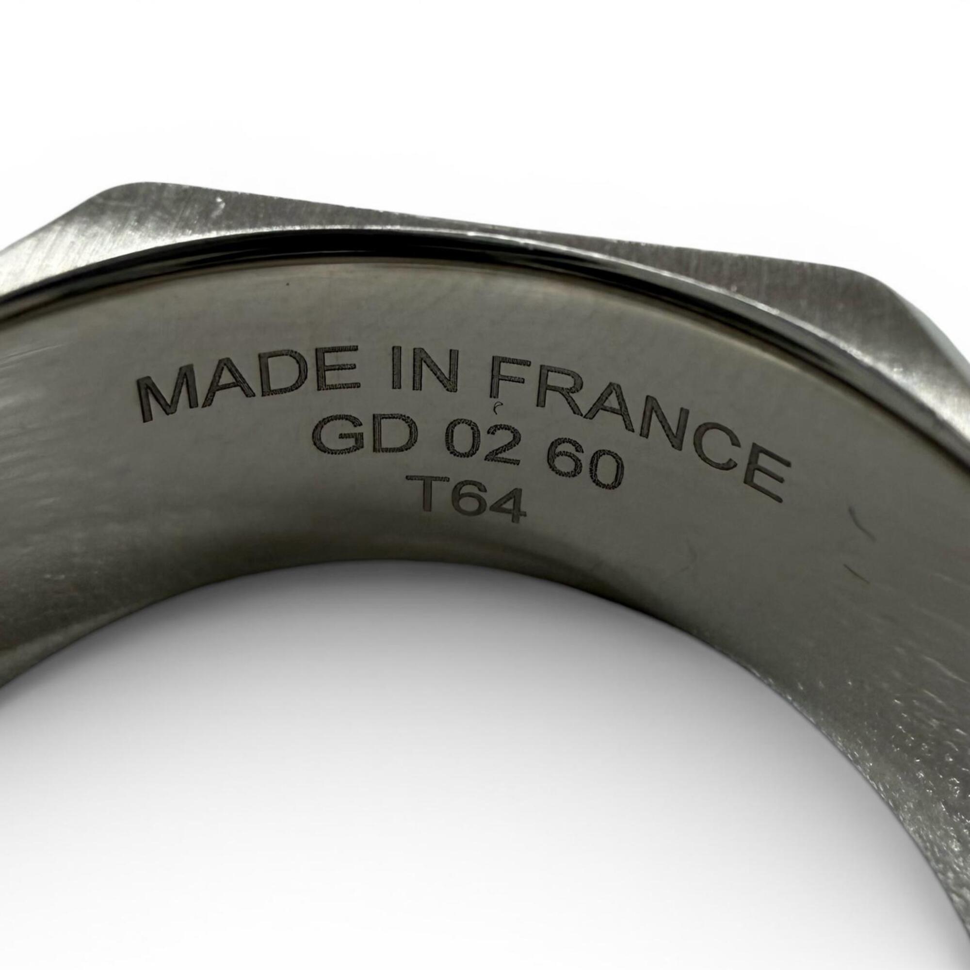 Hermes Silver Stainless Steel Band Ring (Pre-Owned)