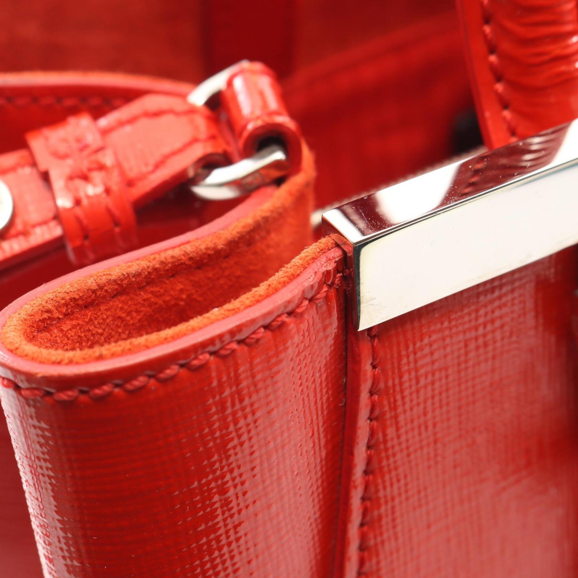 Fendi Red Color Patent Leather Handbag (Pre-Owned)