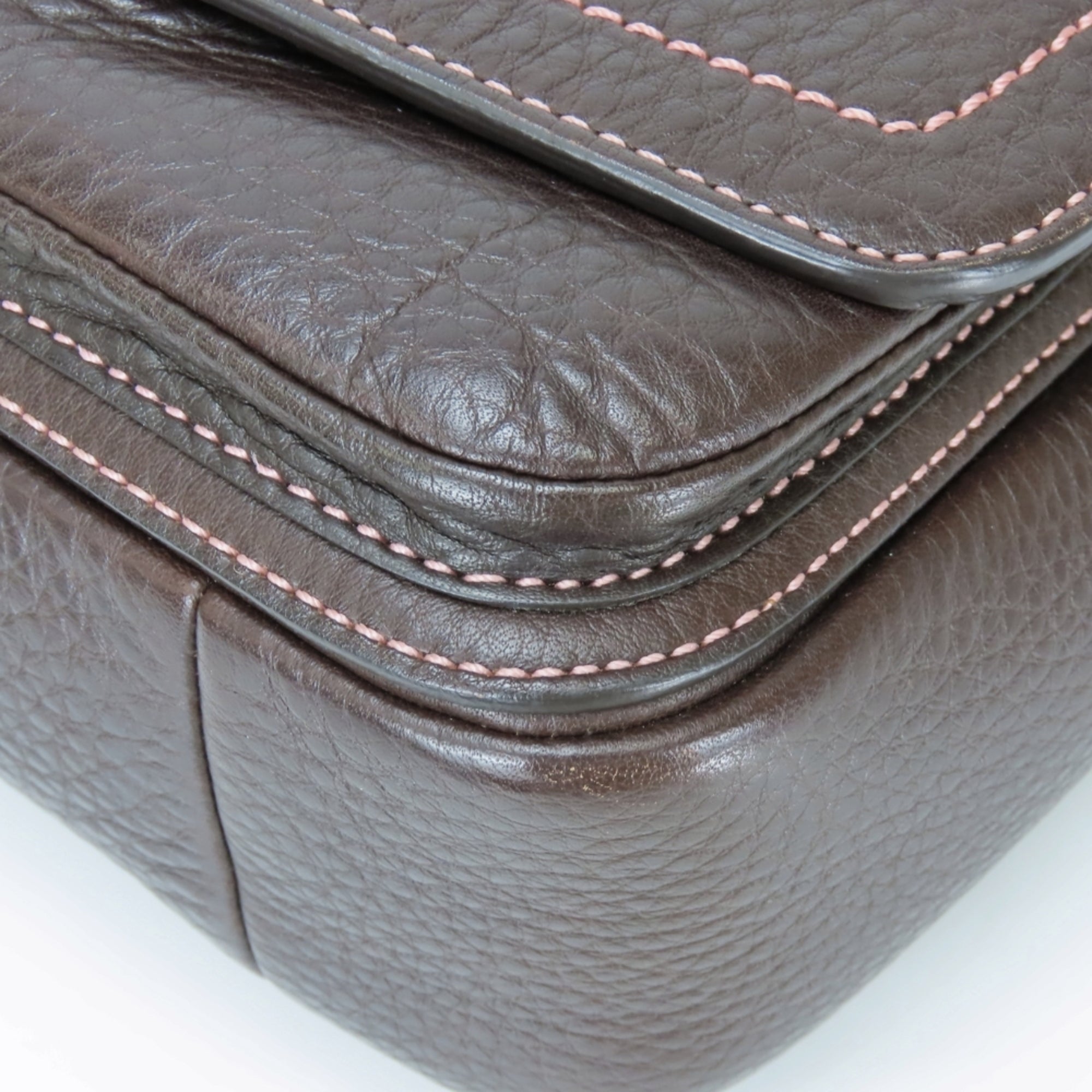 Coach Dark Brown Leather Shoulder Bag (Pre-Owned)