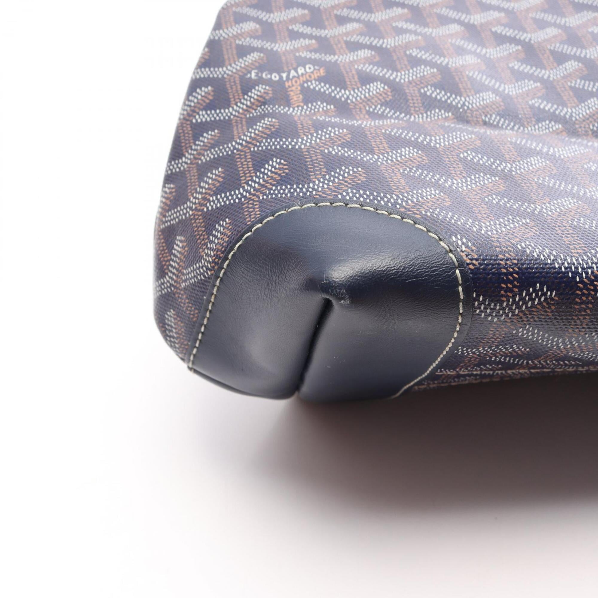 Goyard Multi-Color Navy Coated Canvas Leather Handbag Tote Bag (Pre-Owned)