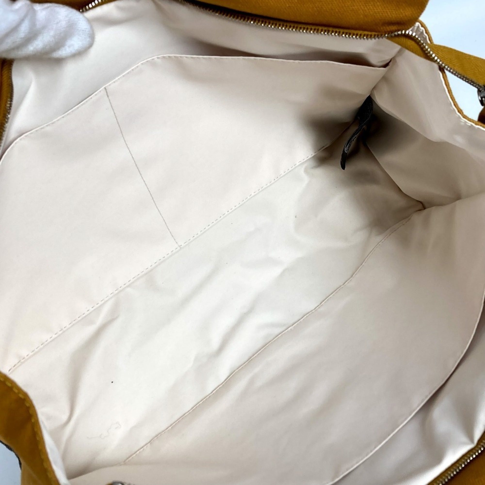 Hermes Gray Yellow Cotton Clutch Bag Pouch (Pre-Owned)