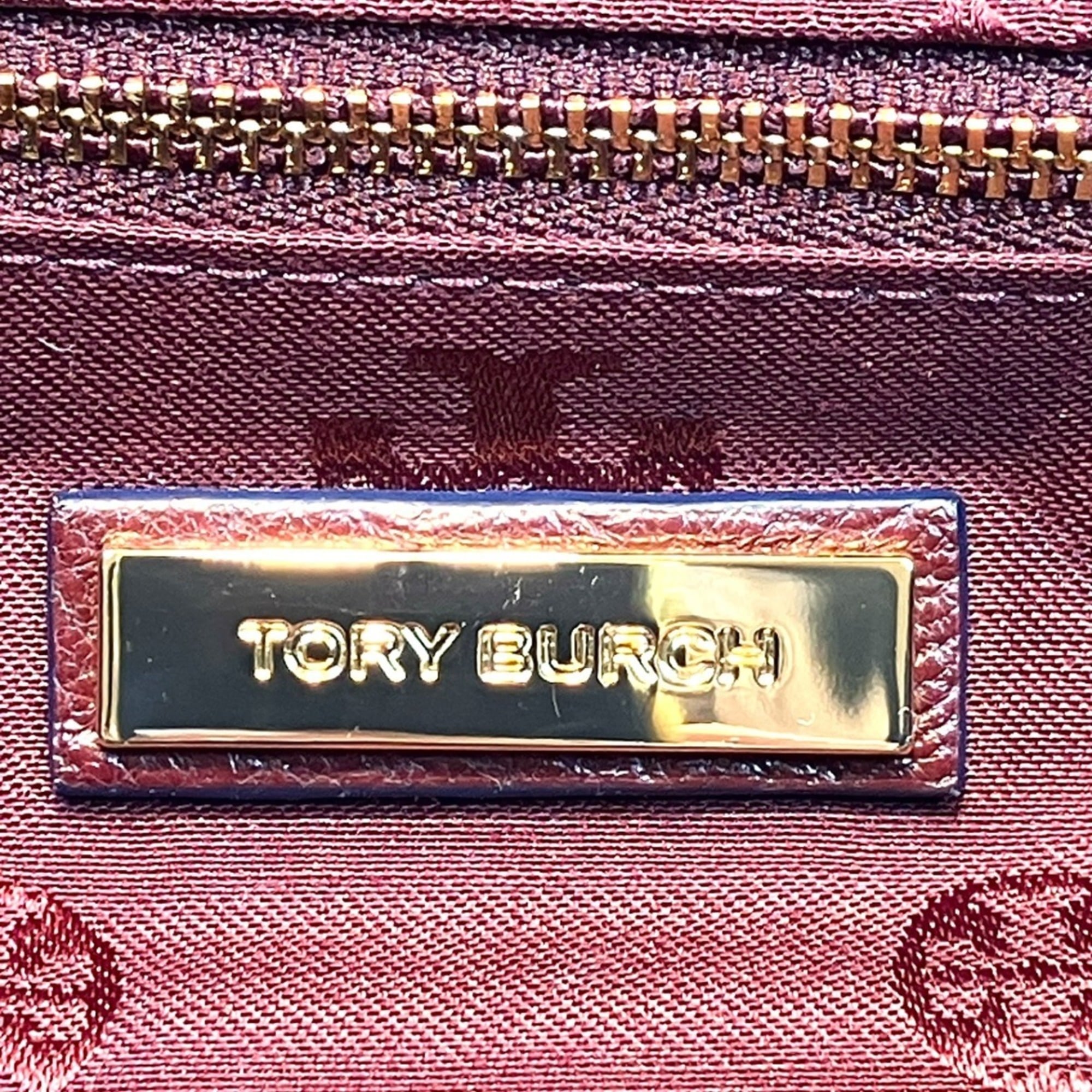 Tory Burch Burgundy Leather Backpack (Pre-Owned)