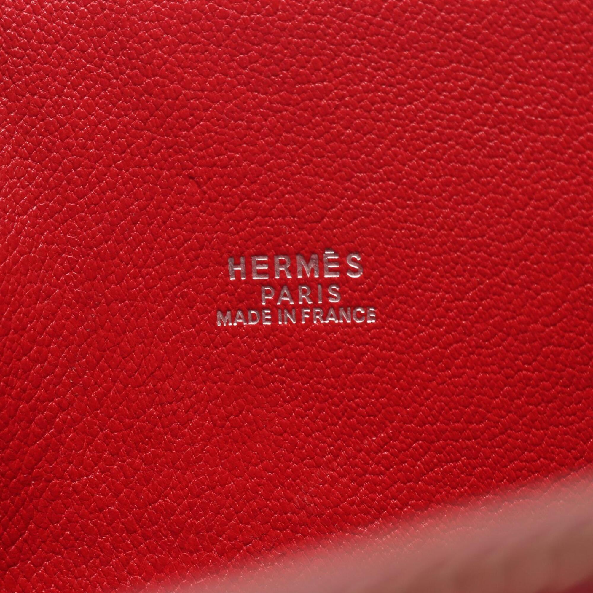 Hermes Red Color Courchevel Leather Handbag Shoulder Bag (Pre-Owned)