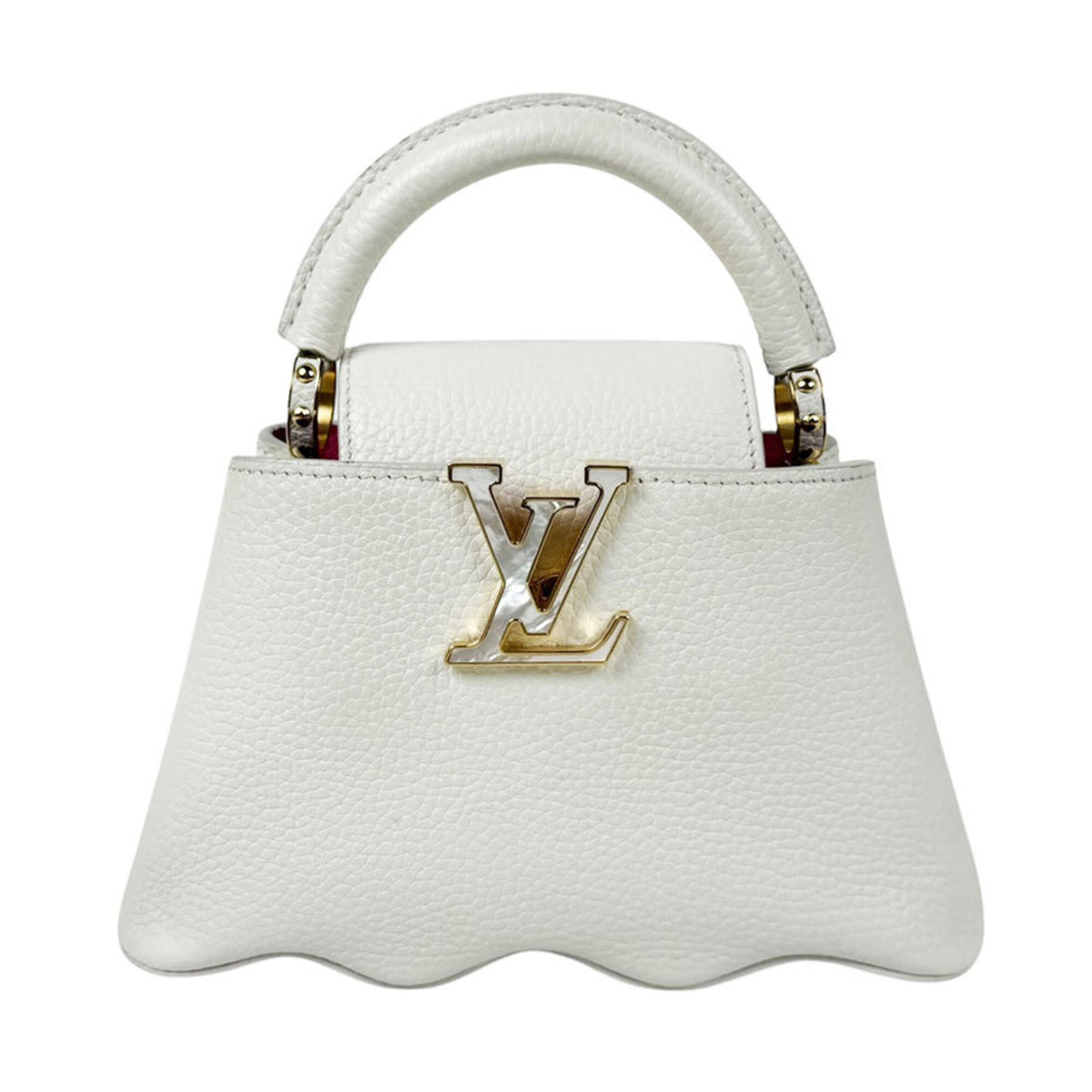 Louis Vuitton White Leather Handbag Shoulder Bag (Pre-Owned)