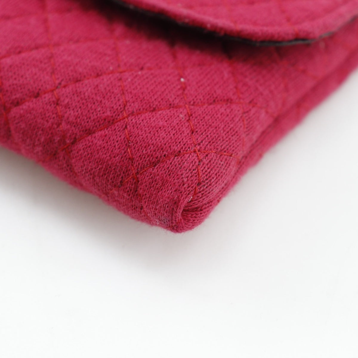 Chanel Red Color Cotton Pouch (Pre-Owned)