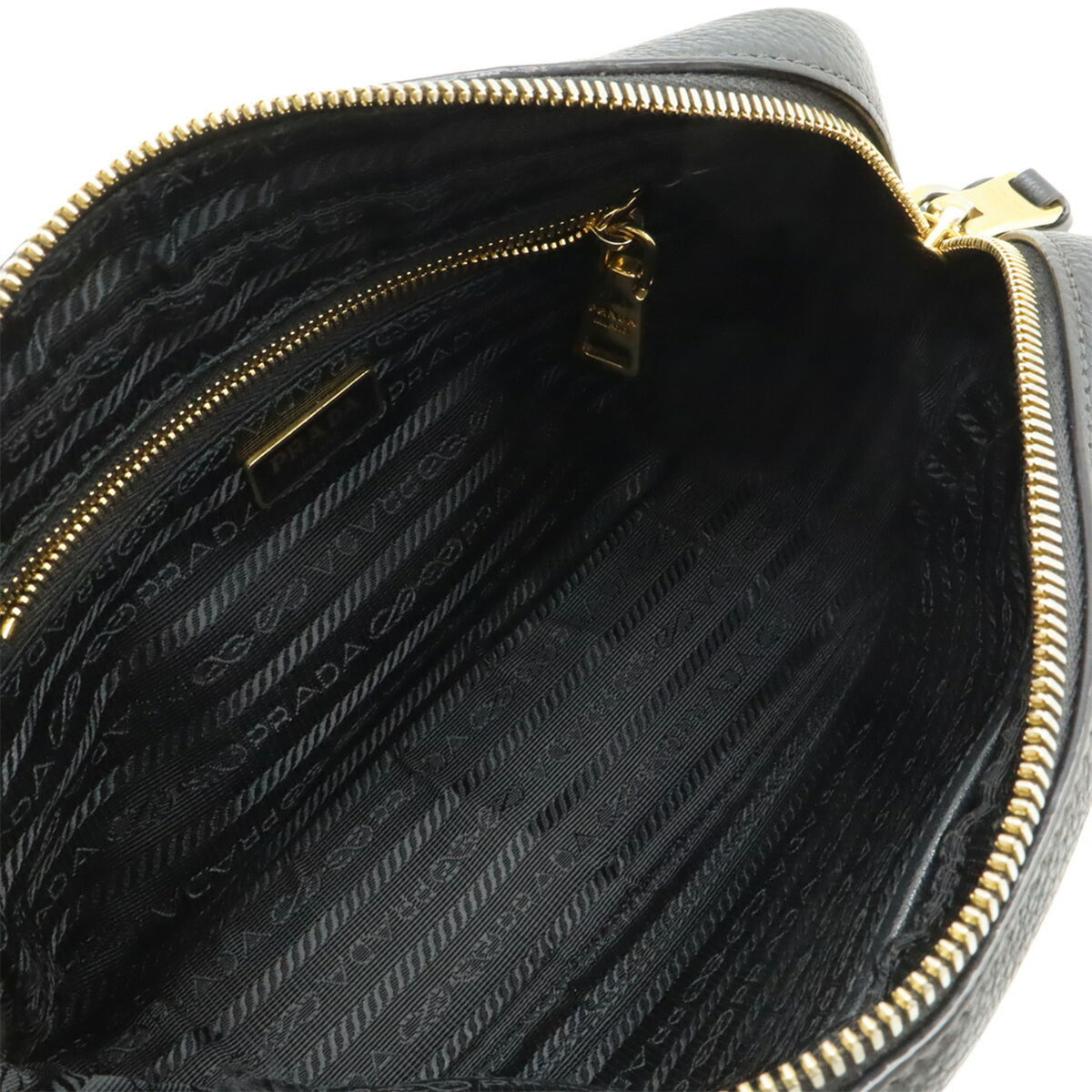 Prada Black Nero Leather Pochette Shoulder Bag (Pre-Owned)