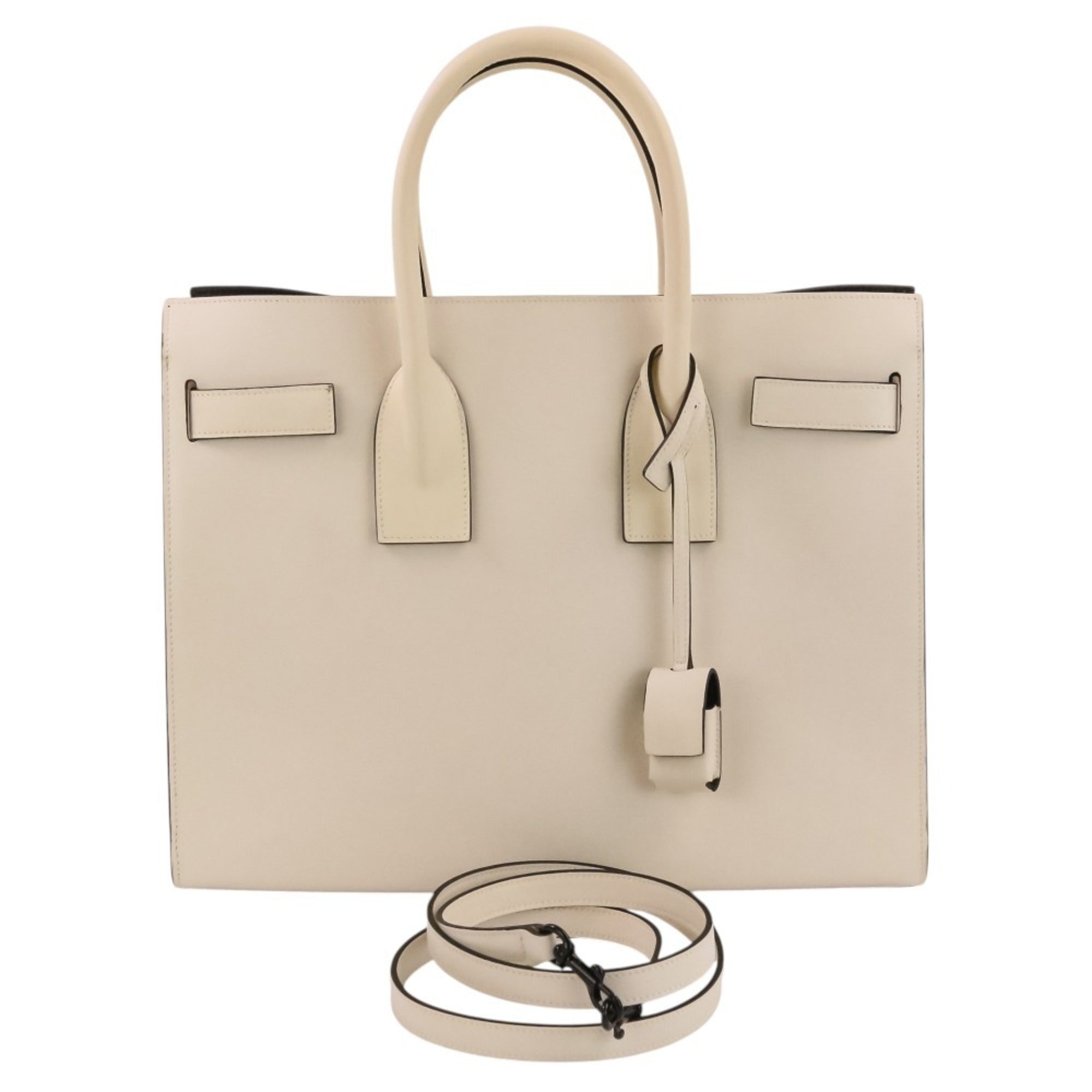 Yves Saint Laurent Ivory Leather Tote Bag (Pre-Owned)