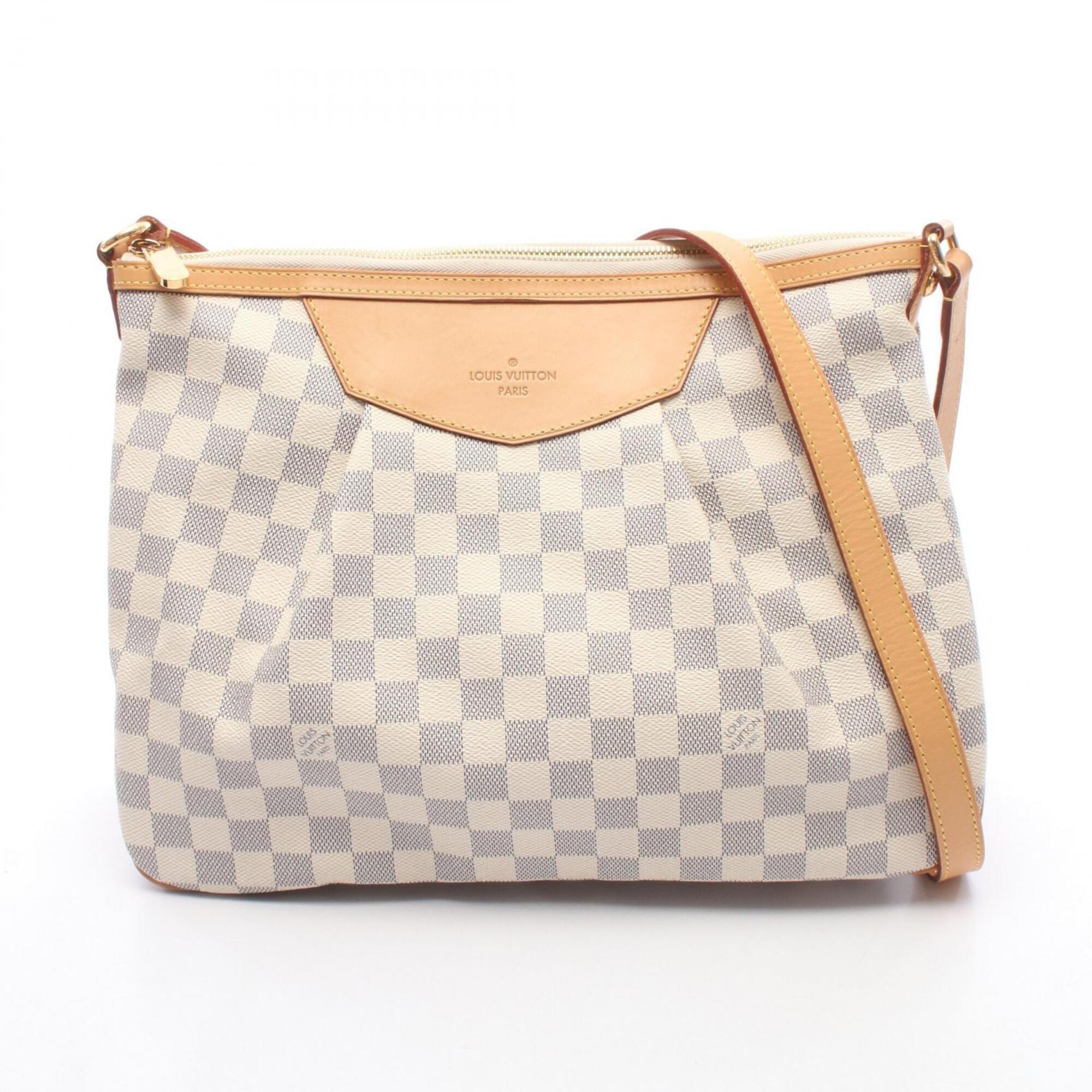 Louis Vuitton Damier Azur White Coated Canvas Handbag Shoulder Bag (Pre-Owned)