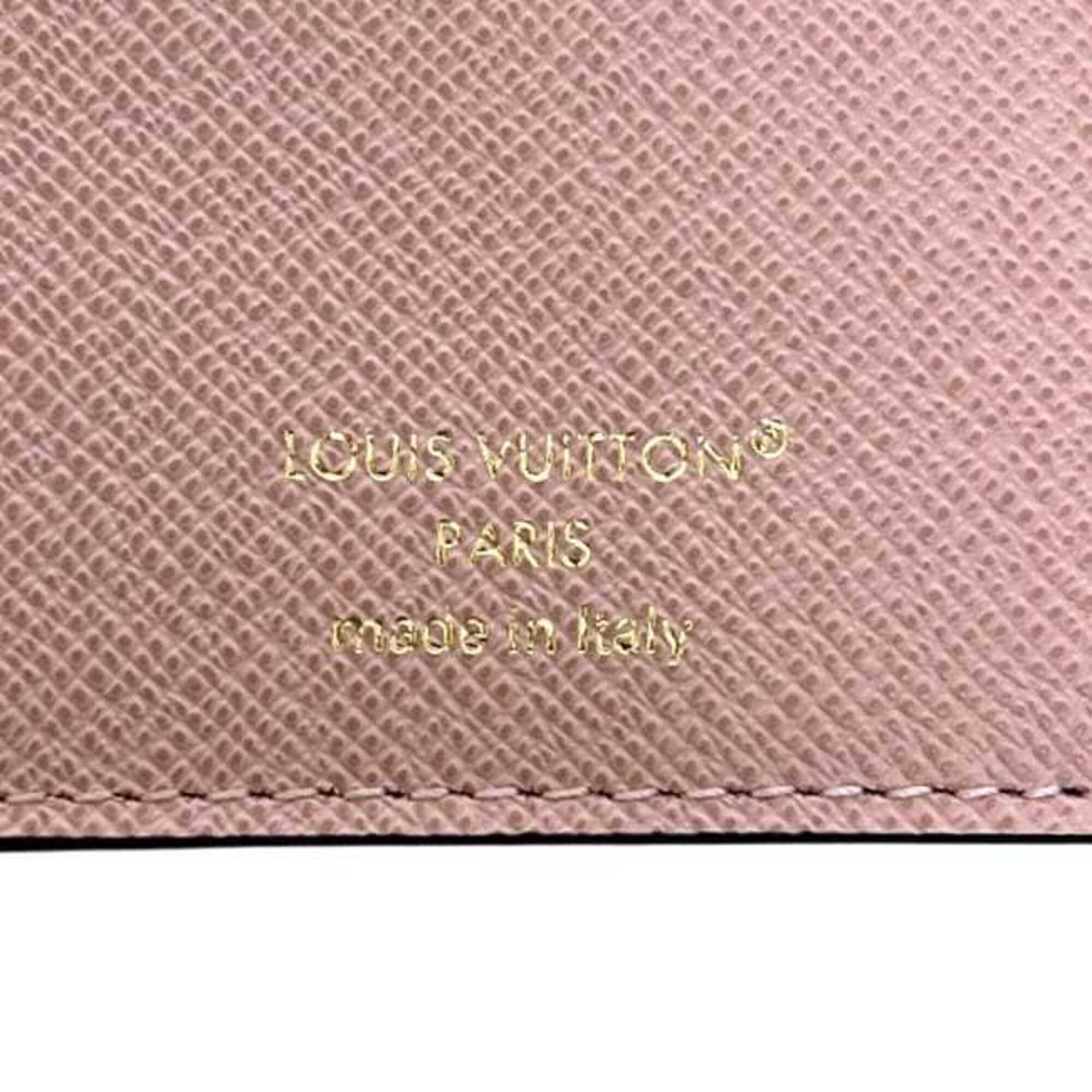 Louis Vuitton Brown Monogram Pink Rose Ballerine Monogram Wallet (Tri-Fold) (Pre-Owned)