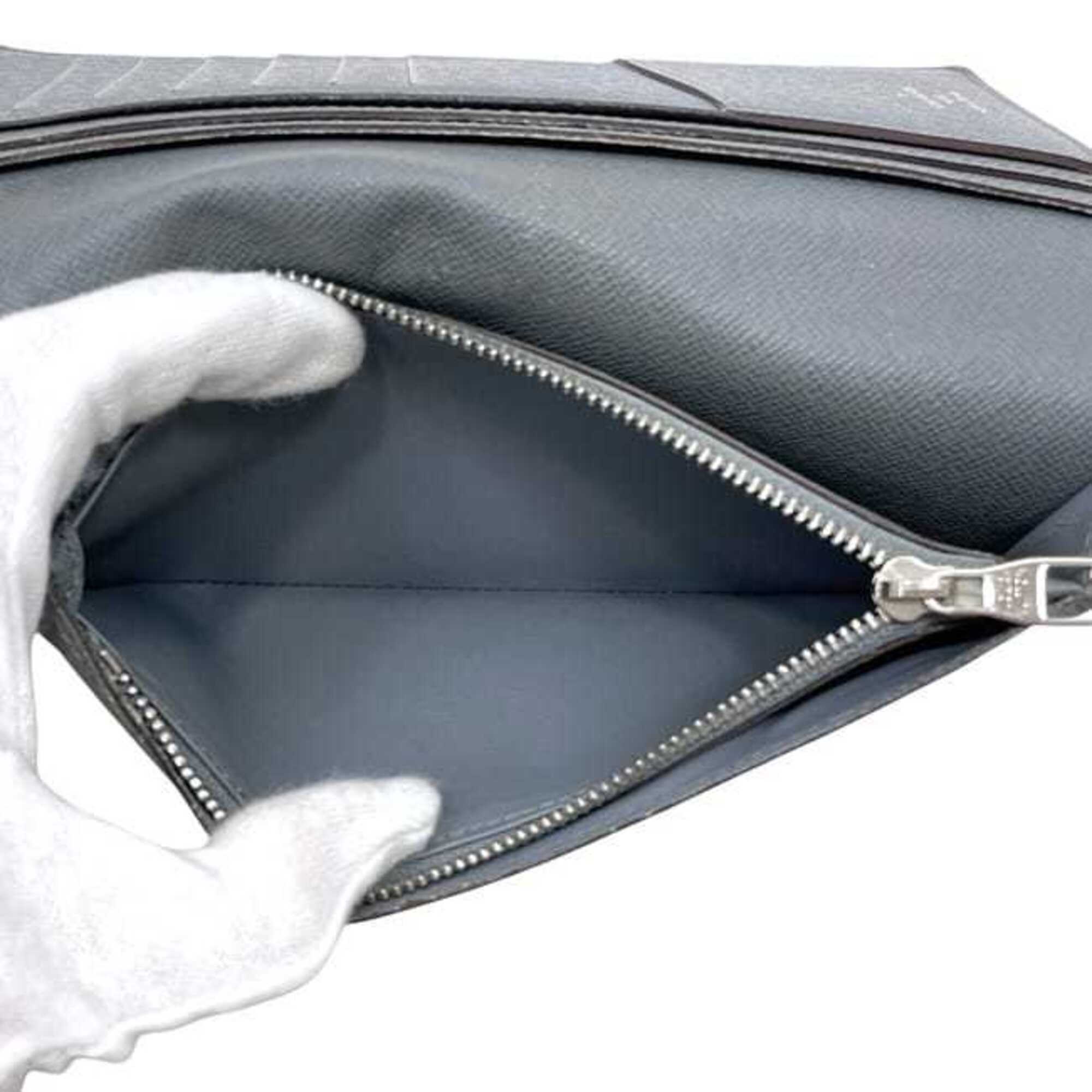 Louis Vuitton Glacier Gray Taiga Leather Long Wallet (Bi-Fold) (Pre-Owned)