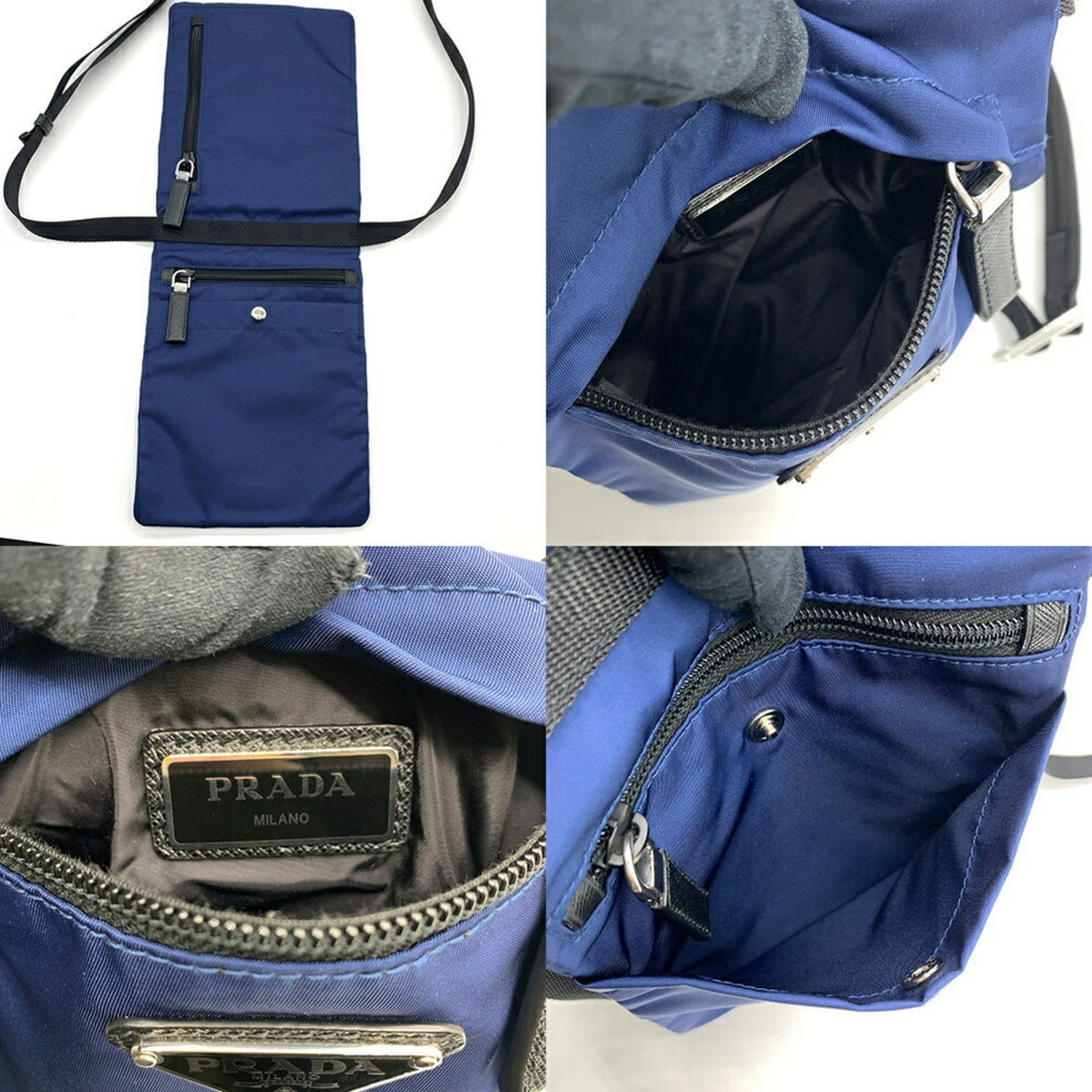 Prada Blue Nylon Shoulder Bag (Pre-Owned)