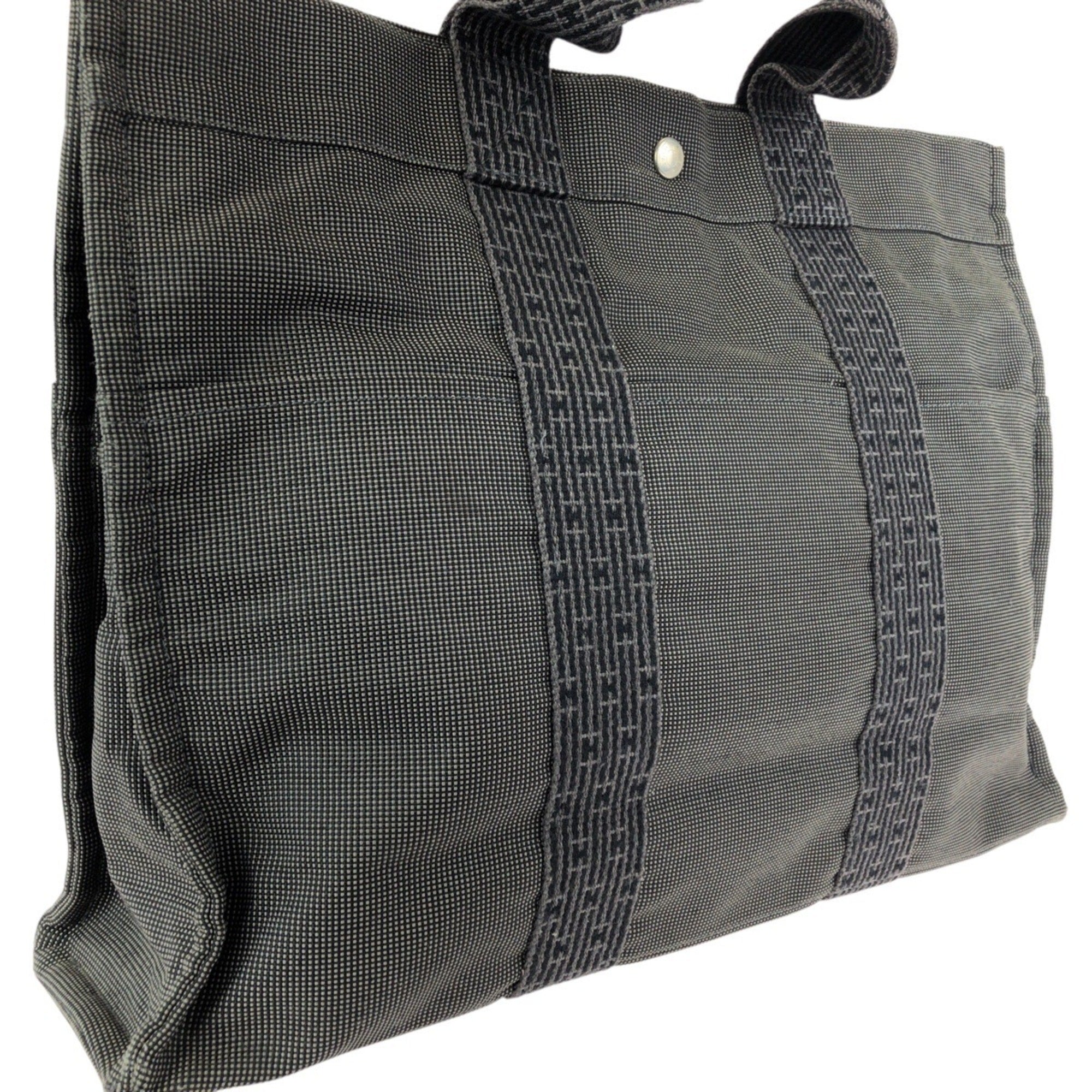 Hermes Gray Polyamide Polyester Handbag Tote Bag (Pre-Owned)