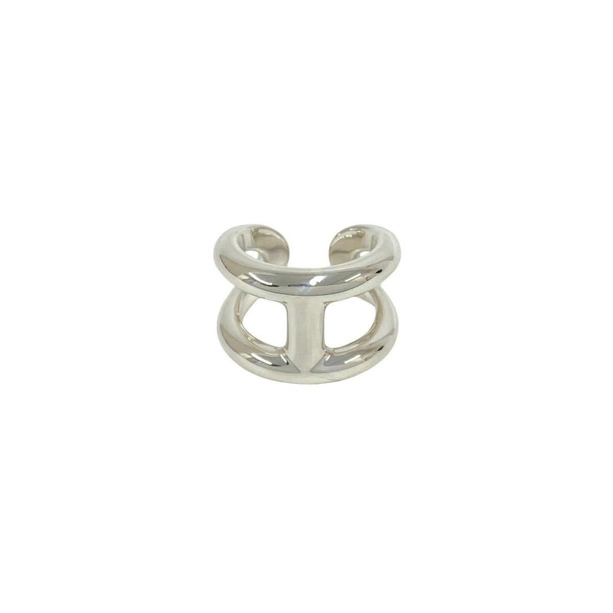 Hermes Silver Silver 925 Band Ring (Pre-Owned)