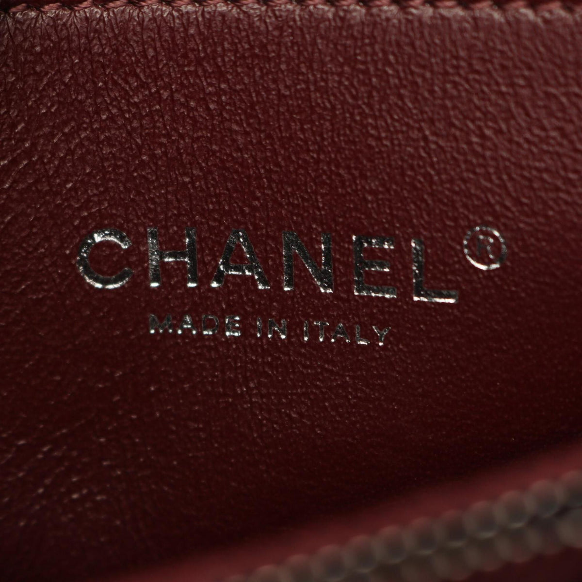 Chanel Bordeaux Navy Grained Calfskin Handbag (Pre-Owned)
