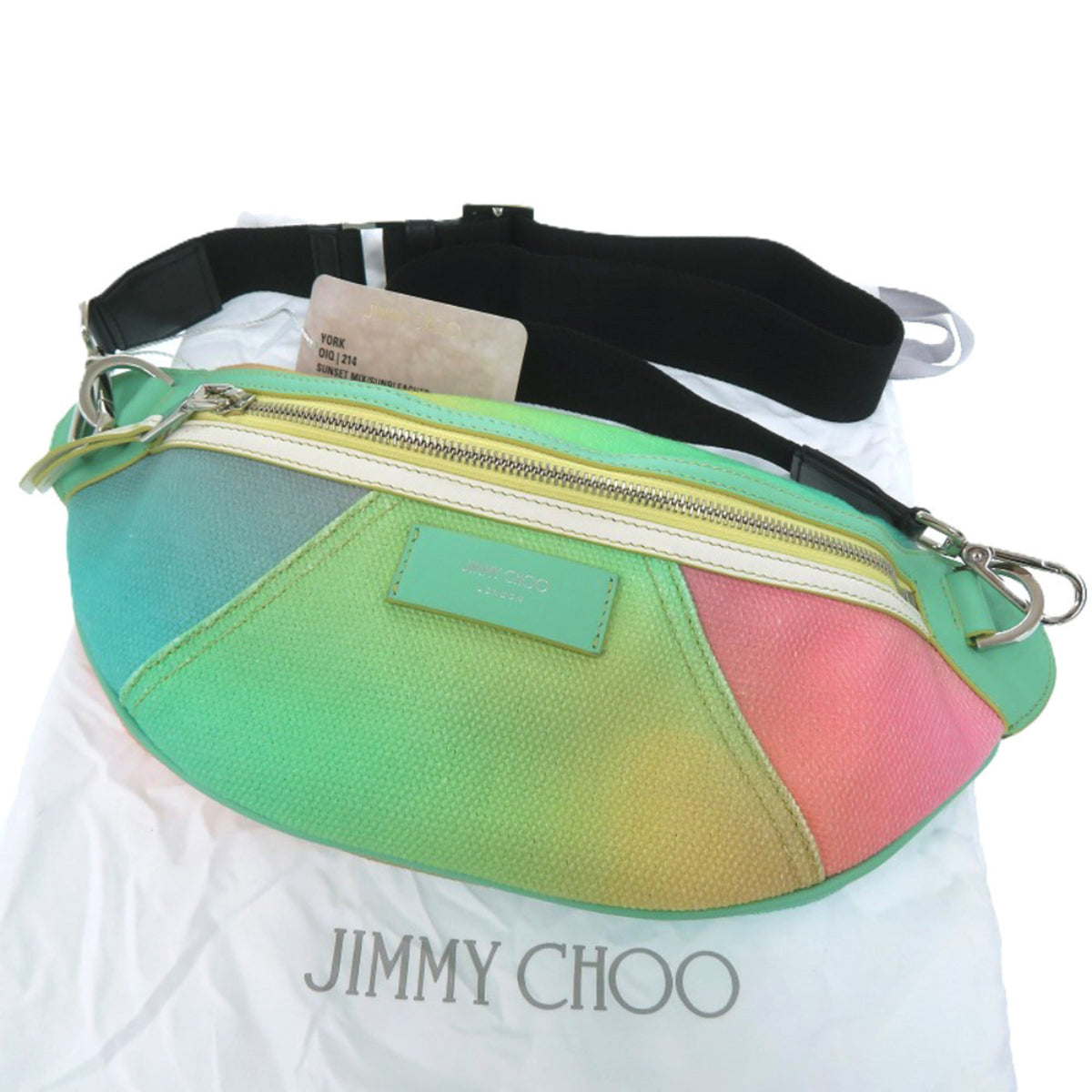 Jimmy Choo Multi-Color Cotton Leather Sling Bag (Pre-Owned)
